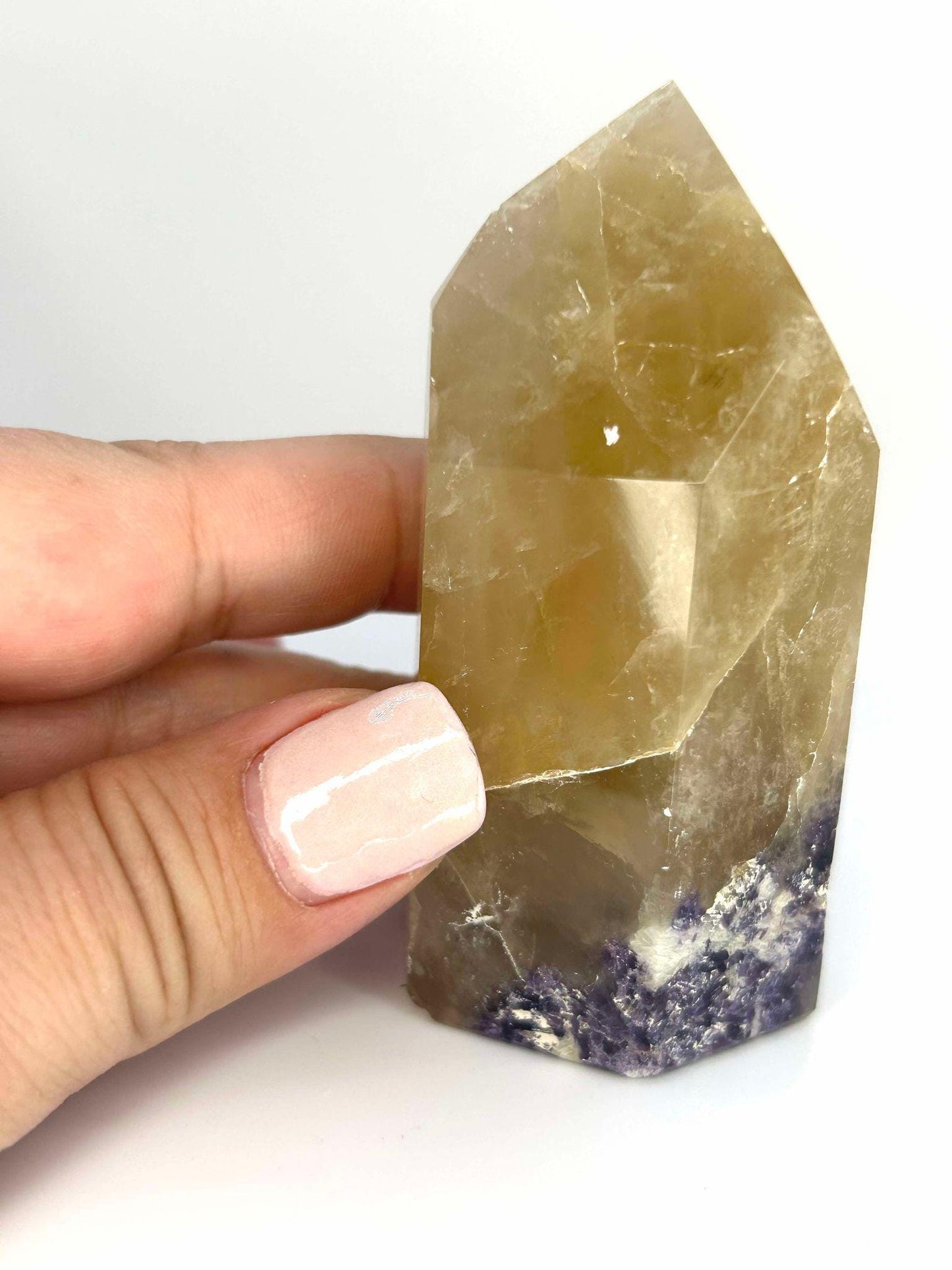 Citrine Lepidolite Crystal Point Solar Plexus Third Eye Meditation Feng Shui Libra Crystal Home Warming Student Teacher Baby Shower Gift