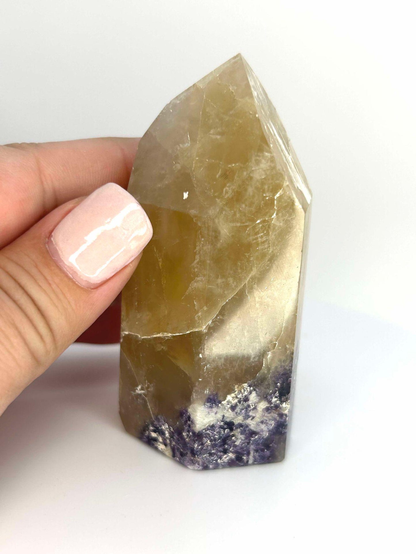 Citrine Lepidolite Crystal Point Solar Plexus Third Eye Meditation Feng Shui Libra Crystal Home Warming Student Teacher Baby Shower Gift