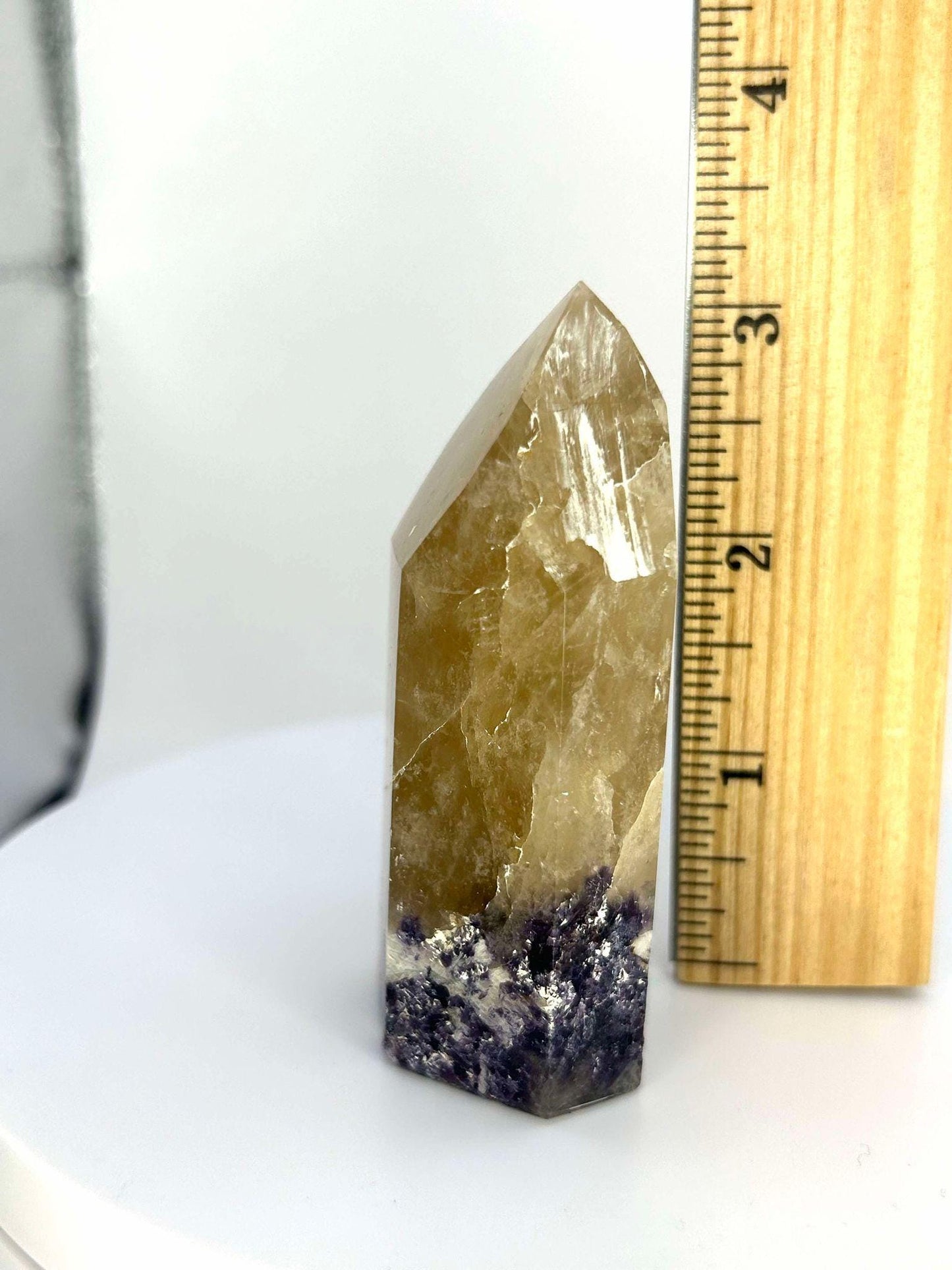 Citrine Lepidolite Crystal Point Solar Plexus Third Eye Meditation Feng Shui Libra Crystal Home Warming Student Teacher Baby Shower Gift