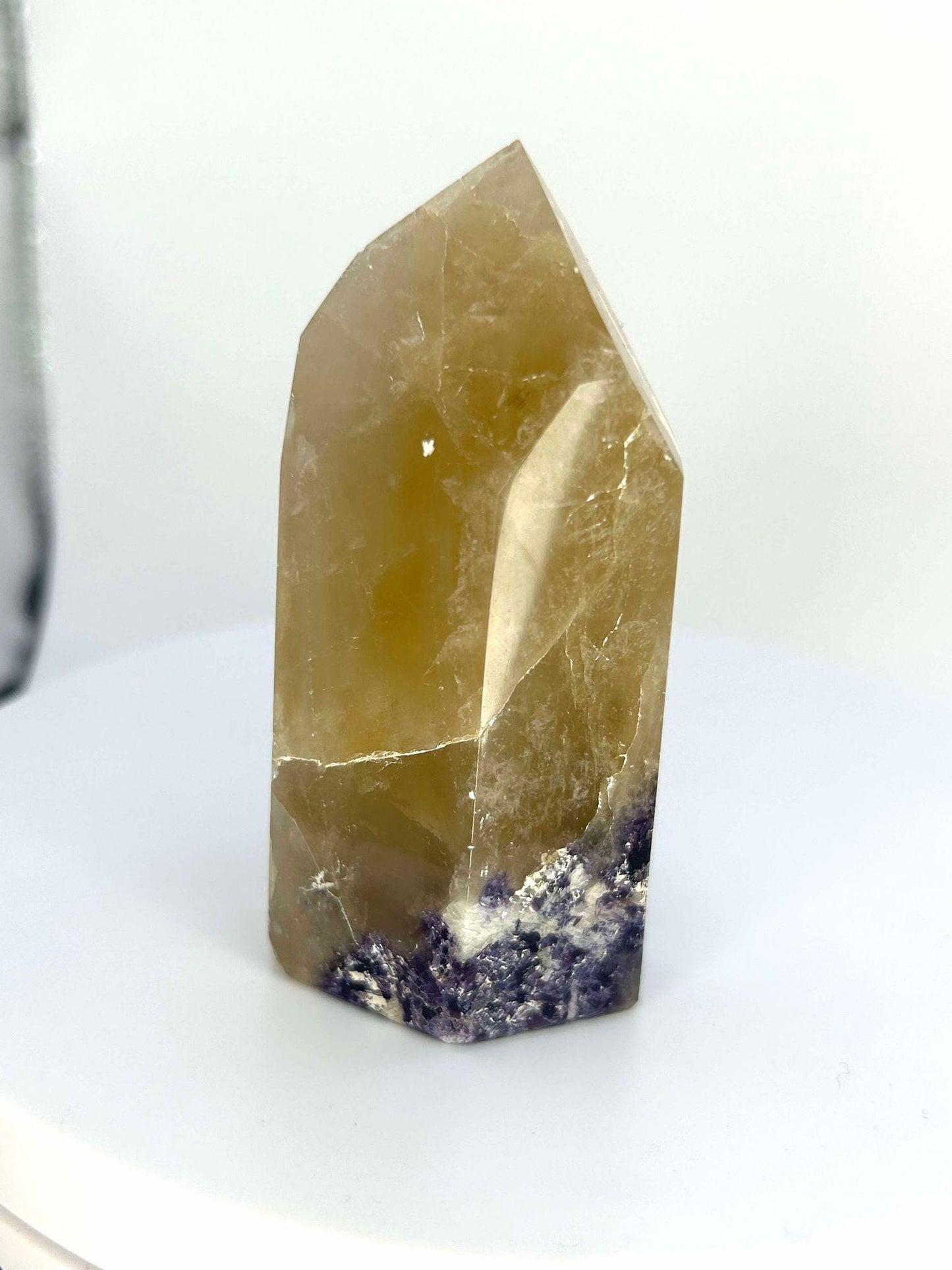 Citrine Lepidolite Crystal Point Solar Plexus Third Eye Meditation Feng Shui Libra Crystal Home Warming Student Teacher Baby Shower Gift