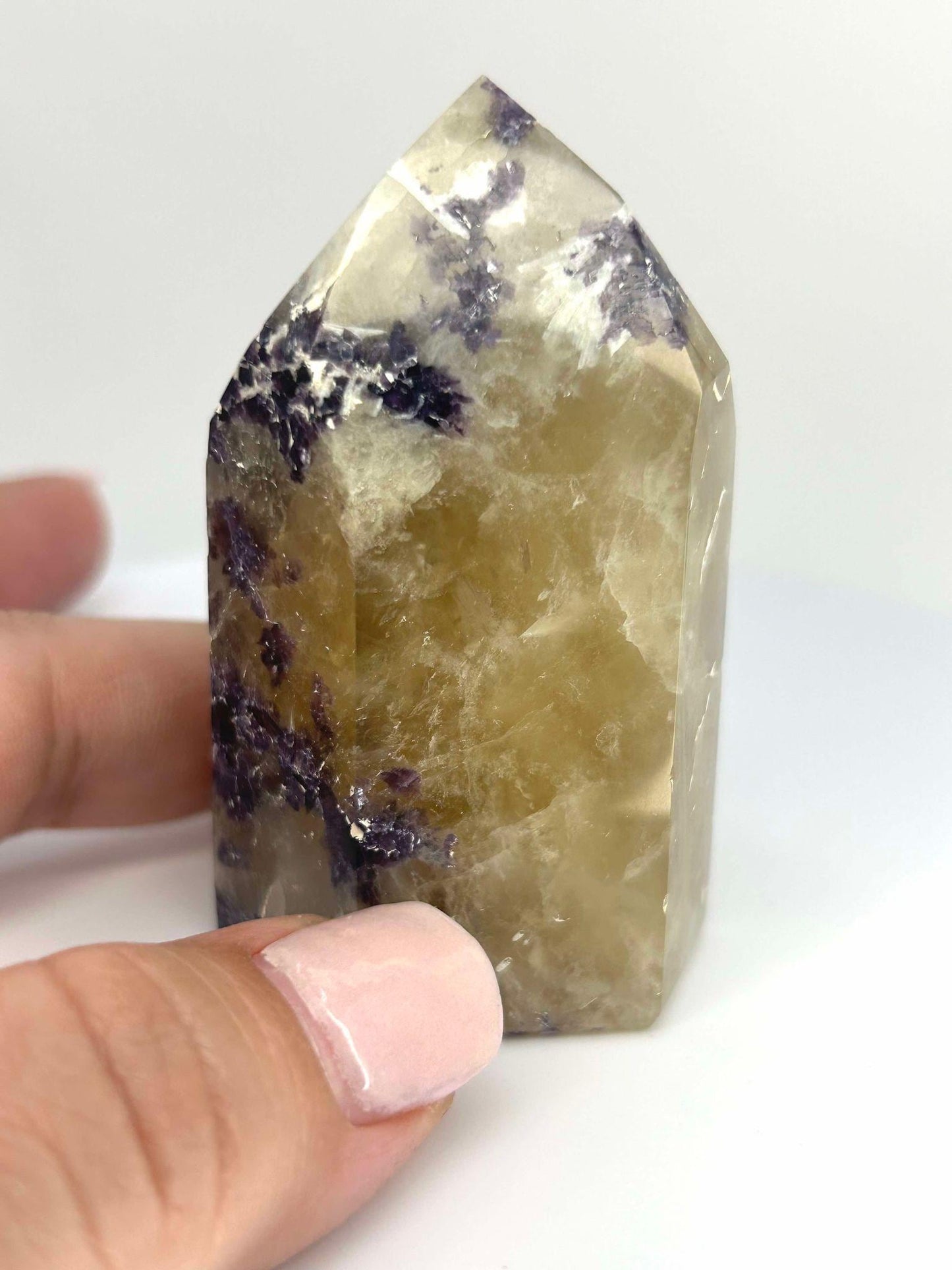 Citrine Lepidolite Crystal Point Solar Plexus Third Eye Meditation Feng Shui Libra Crystal Home Warming Student Teacher Baby Shower Gift