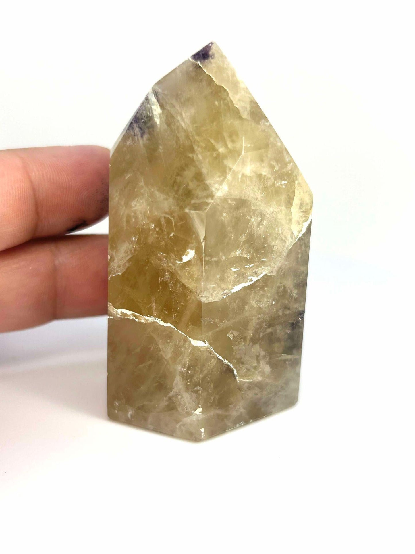 Citrine Lepidolite Crystal Point Solar Plexus Third Eye Meditation Feng Shui Libra Crystal Home Warming Student Teacher Baby Shower Gift