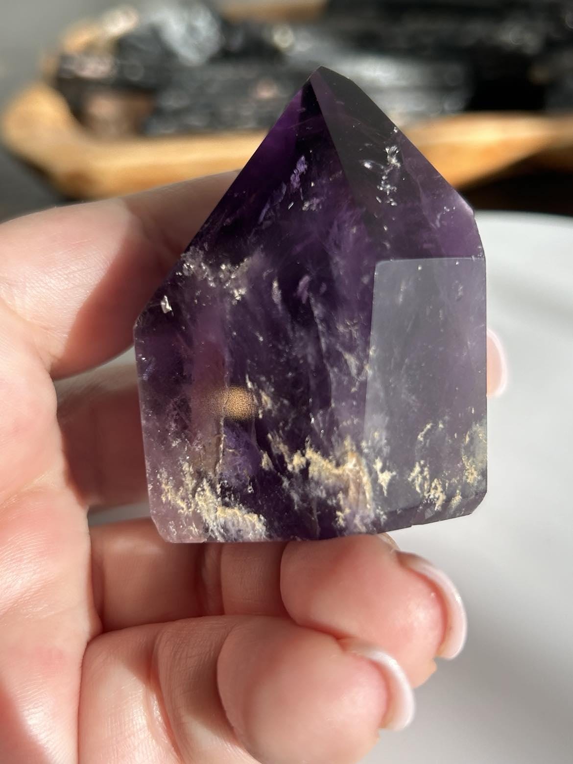 Amethyst Crystal Point Meditation Crown Chakra February Aquarius Crystal Home Warming Best Friend Baby Shower Gift Mom Wife Goddess Crystal