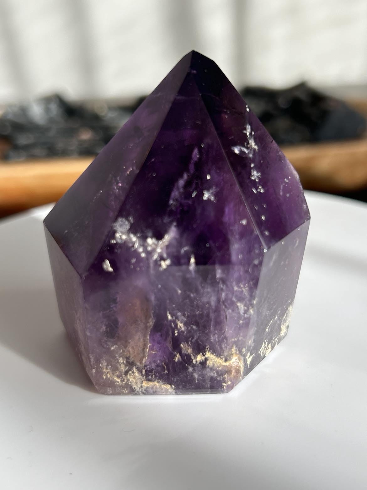 Amethyst Crystal Point Meditation Crown Chakra February Aquarius Crystal Home Warming Best Friend Baby Shower Gift Mom Wife Goddess Crystal