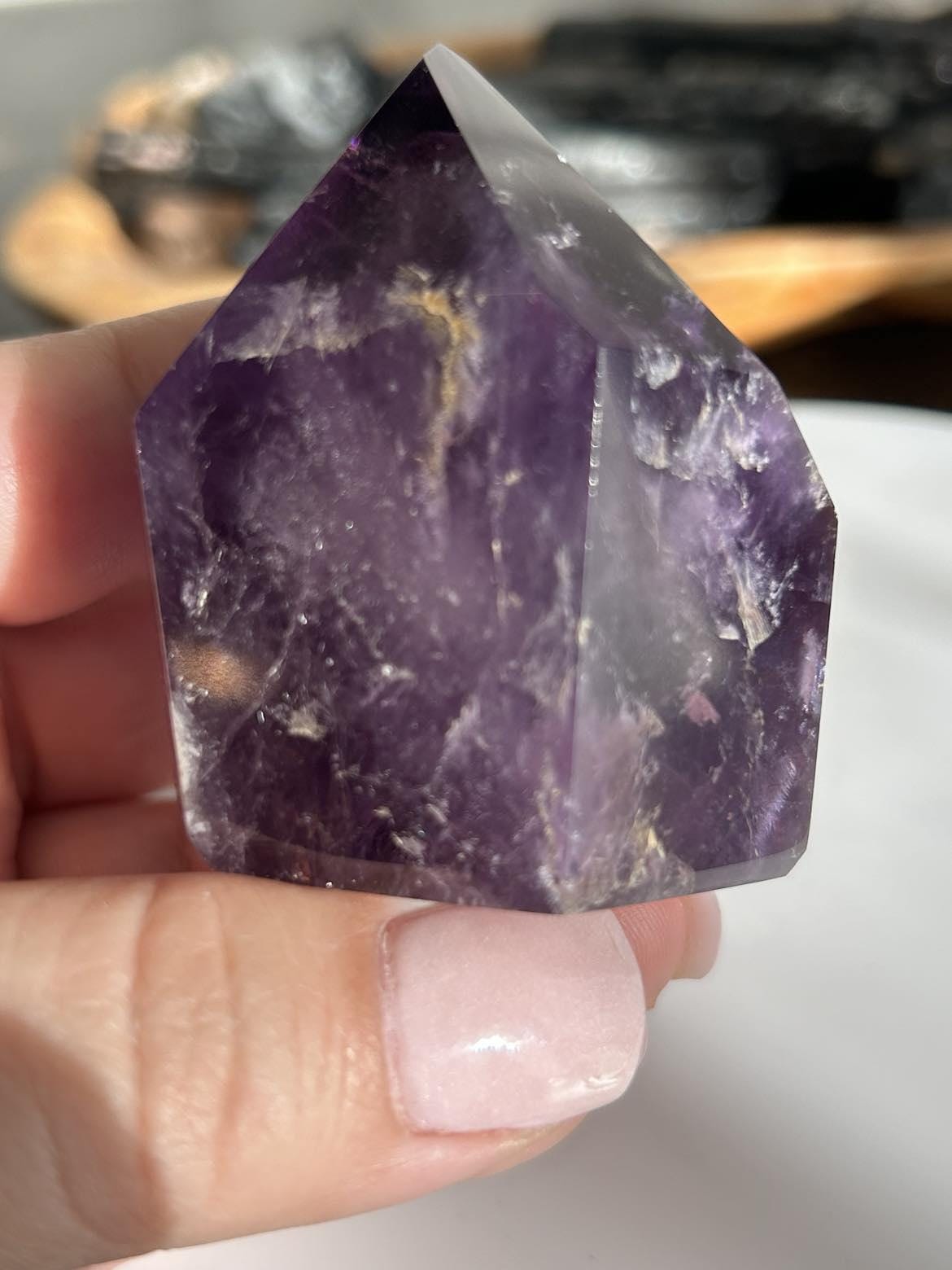 Amethyst Crystal Point Meditation Crown Chakra February Aquarius Crystal Home Warming Best Friend Baby Shower Gift Mom Wife Goddess Crystal