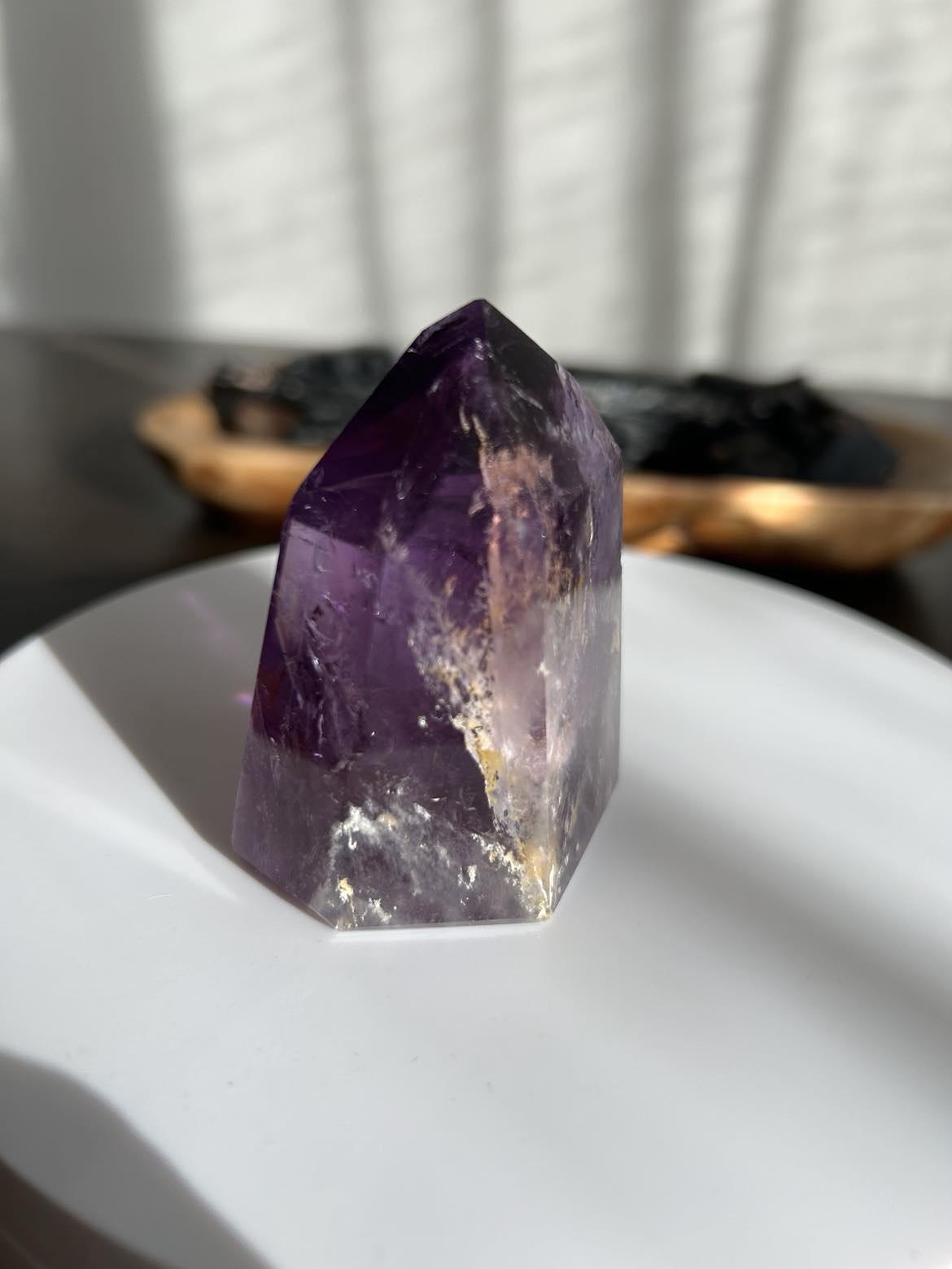 Amethyst Crystal Point Meditation Crown Chakra February Aquarius Crystal Home Warming Best Friend Baby Shower Gift Mom Wife Goddess Crystal