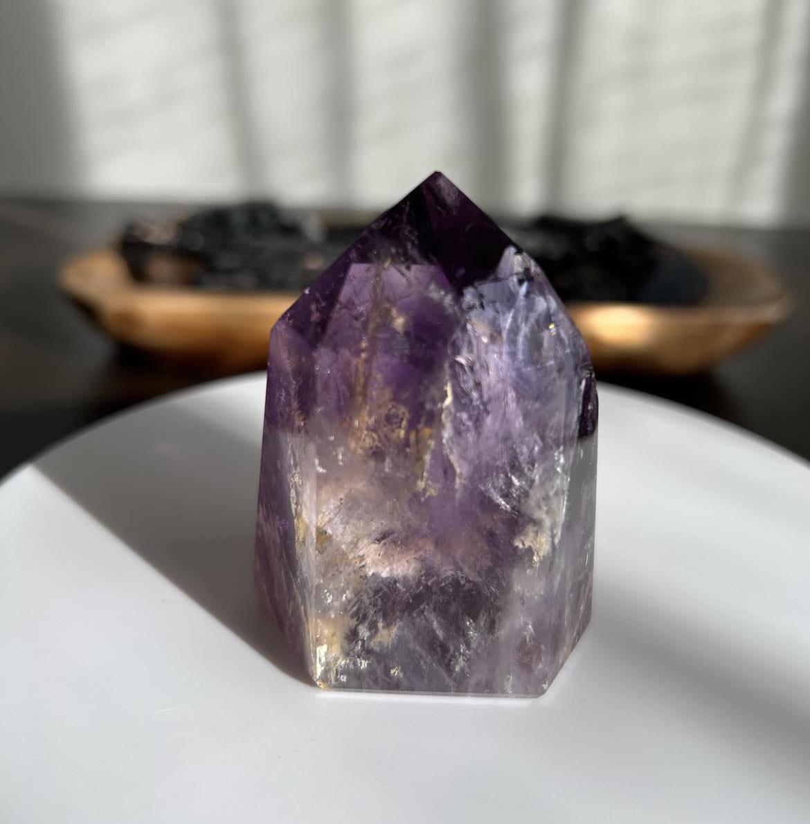 Amethyst Crystal Point Meditation Crown Chakra February Aquarius Crystal Home Warming Best Friend Baby Shower Gift Mom Wife Goddess Crystal