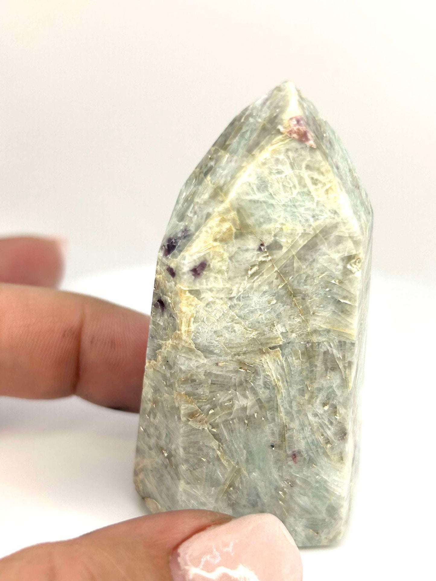 Citrine Lepidolite Crystal Point Solar Plexus Third Eye Meditation Feng Shui Libra Crystal Home Warming Student Teacher Baby Shower Gift