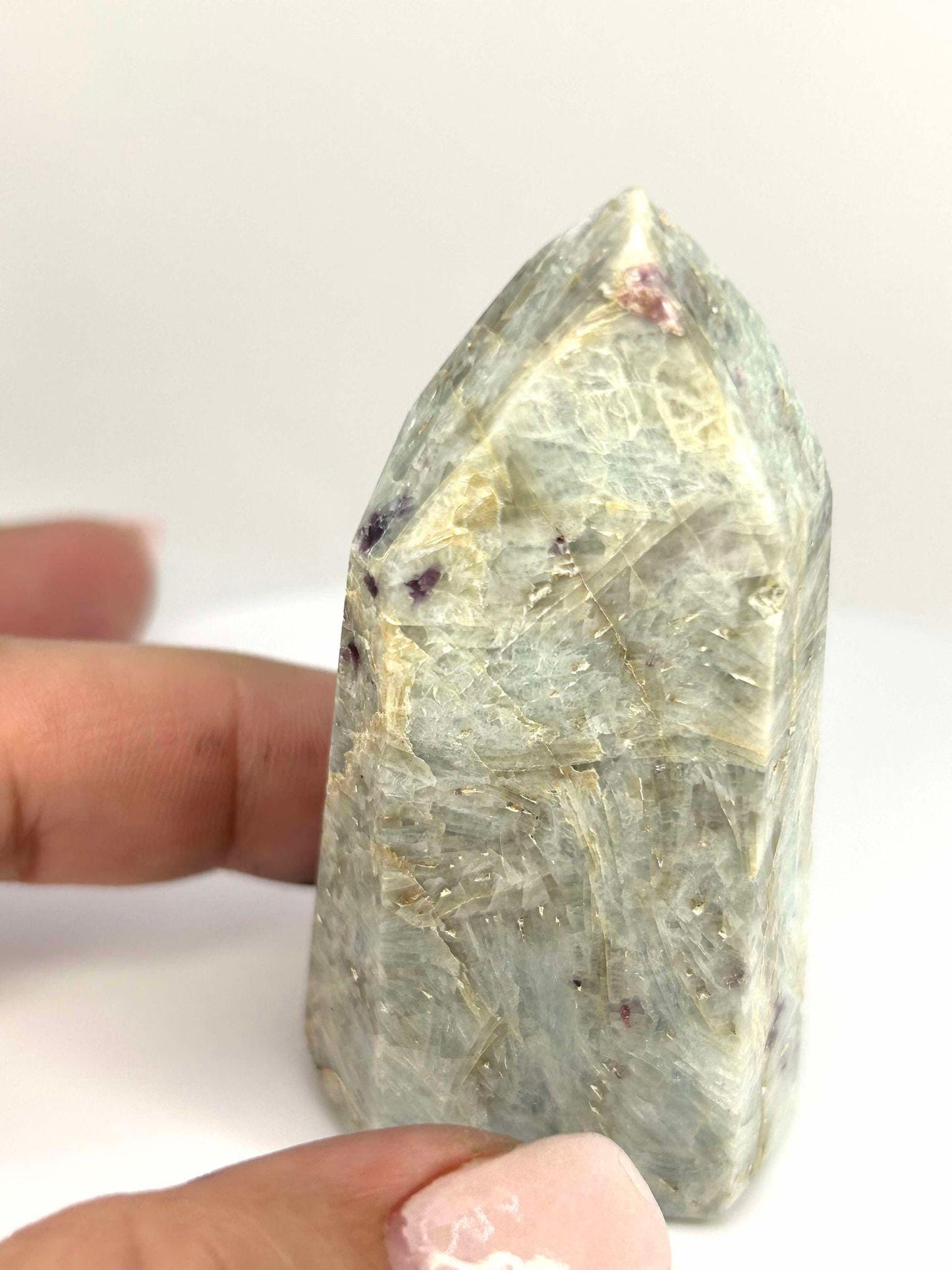 Citrine Lepidolite Crystal Point Solar Plexus Third Eye Meditation Feng Shui Libra Crystal Home Warming Student Teacher Baby Shower Gift