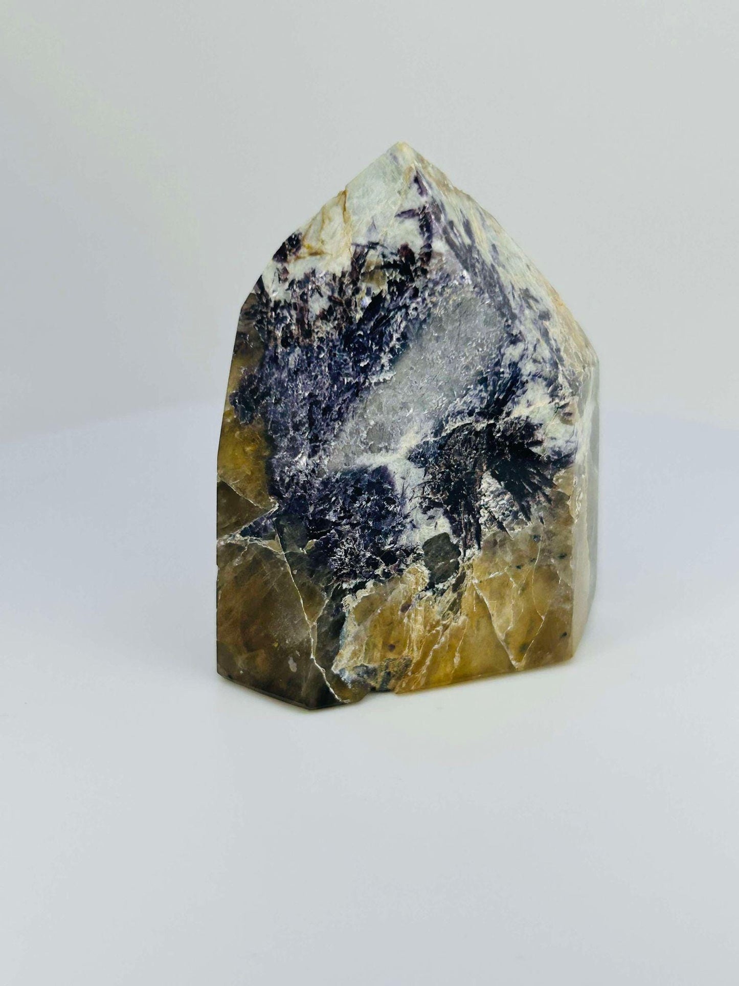 Citrine Lepidolite Crystal Point Solar Plexus Third Eye Meditation Feng Shui Libra Crystal Home Warming Student Teacher Baby Shower Gift