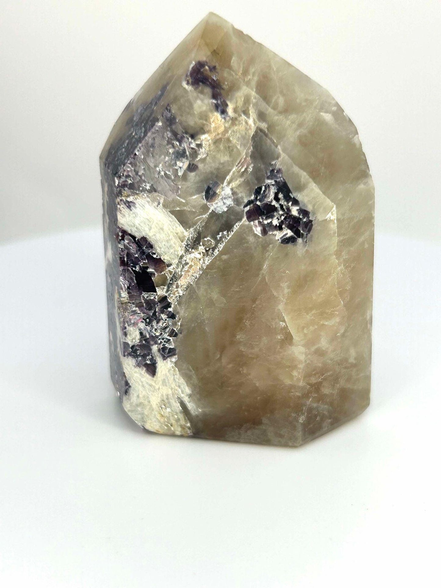 Citrine Lepidolite Crystal Point Solar Plexus Third Eye Meditation Feng Shui Libra Crystal Home Warming Student Teacher Baby Shower Gift