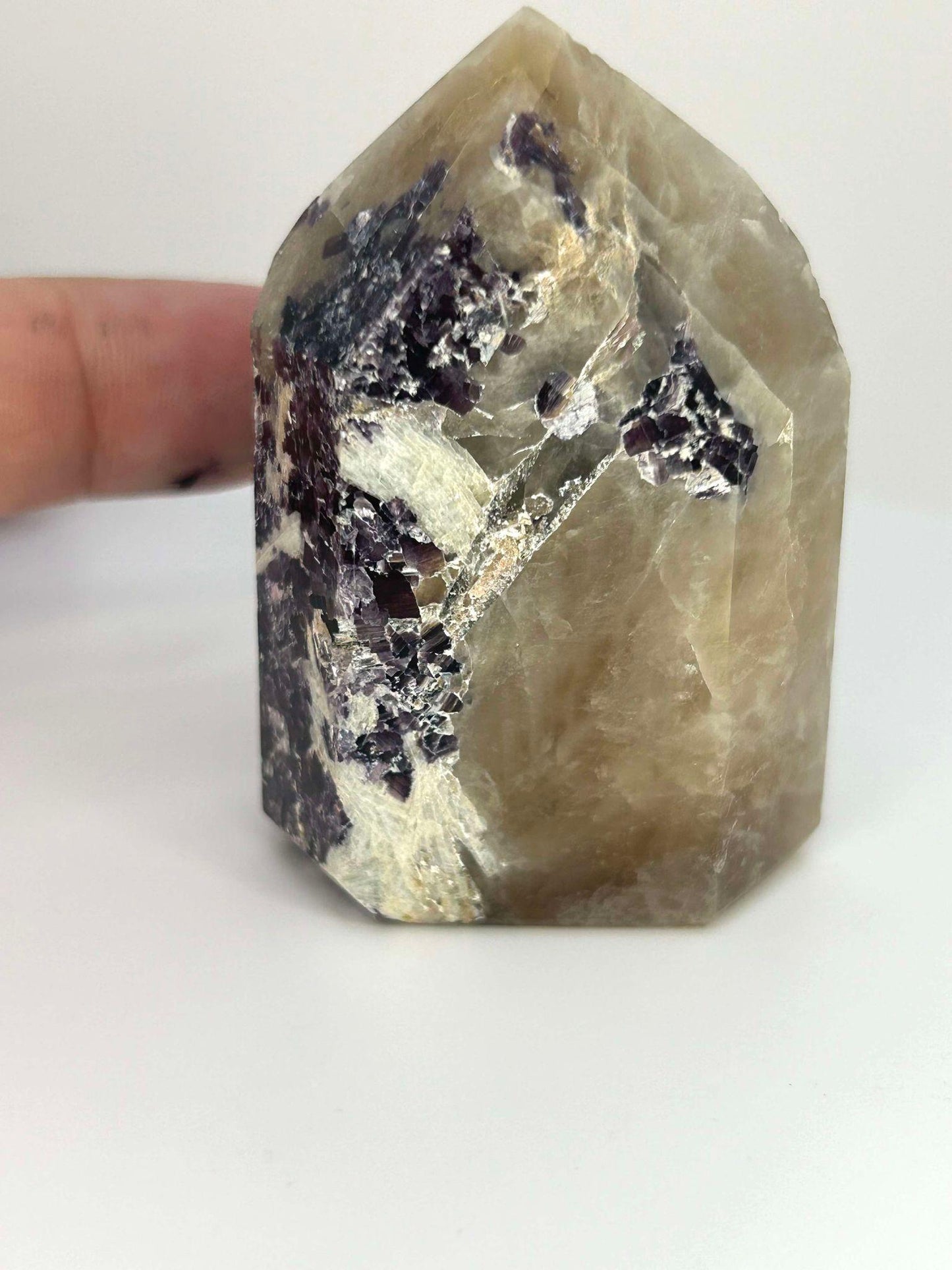 Citrine Lepidolite Crystal Point Solar Plexus Third Eye Meditation Feng Shui Libra Crystal Home Warming Student Teacher Baby Shower Gift