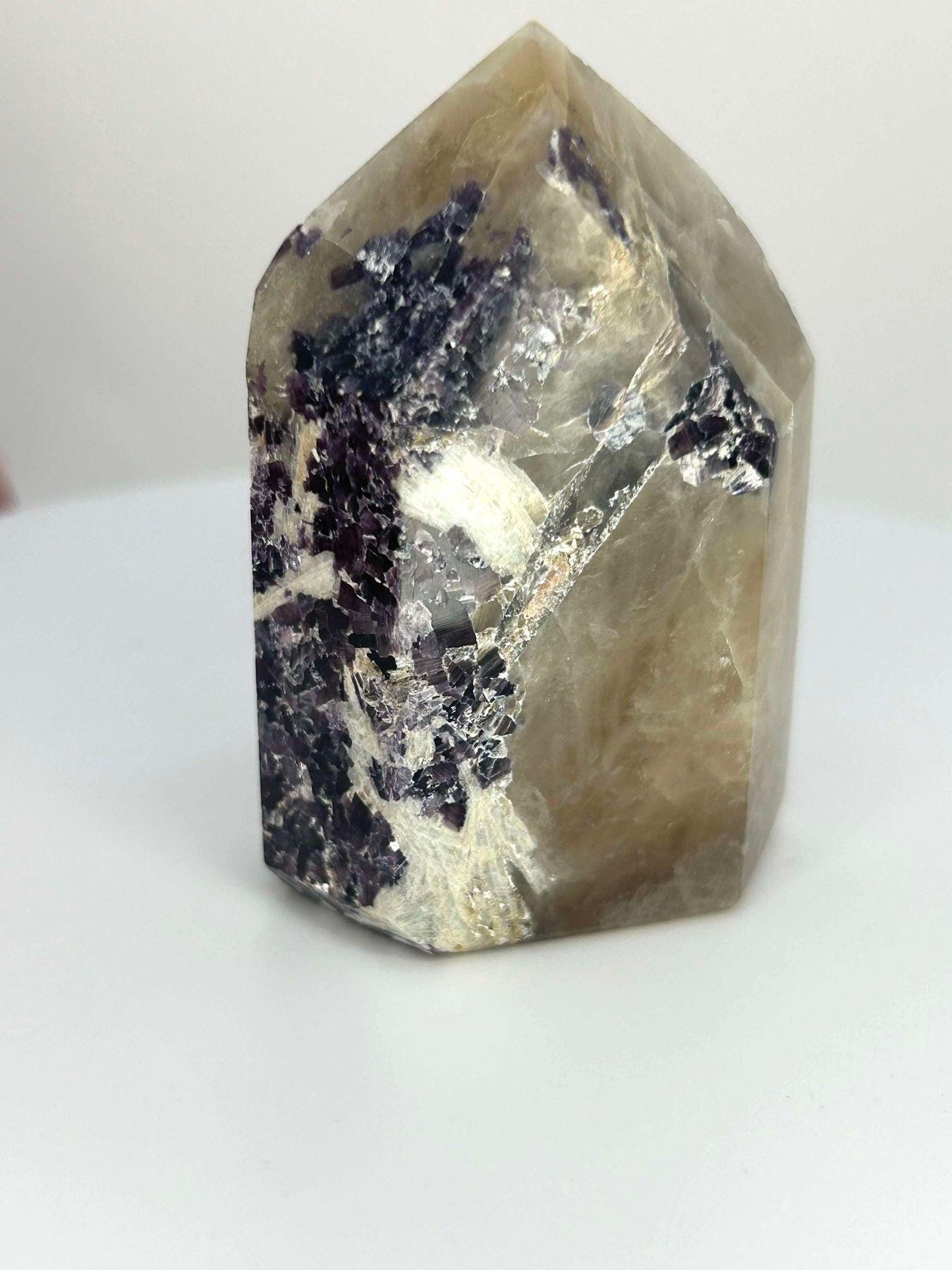 Citrine Lepidolite Crystal Point Solar Plexus Third Eye Meditation Feng Shui Libra Crystal Home Warming Student Teacher Baby Shower Gift