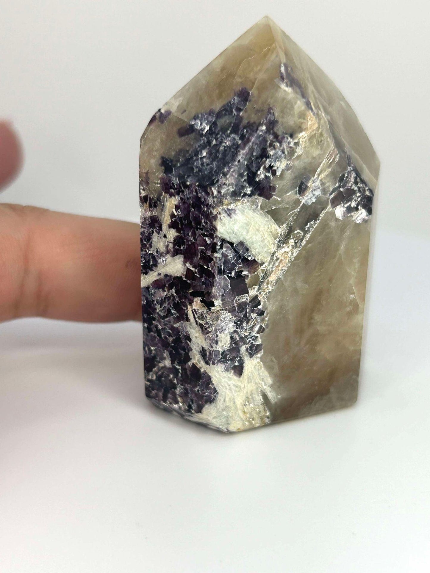 Citrine Lepidolite Crystal Point Solar Plexus Third Eye Meditation Feng Shui Libra Crystal Home Warming Student Teacher Baby Shower Gift