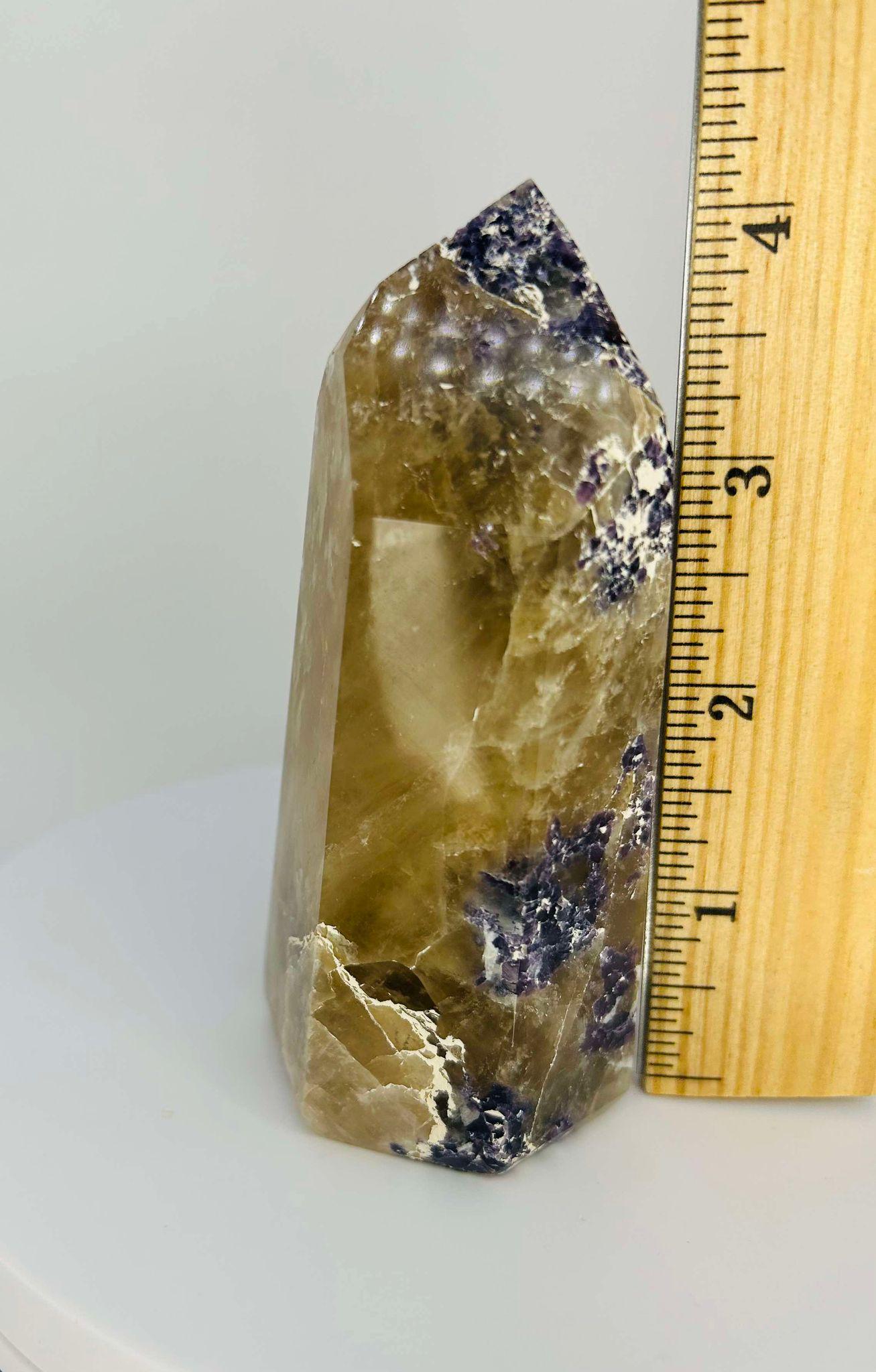 Citrine Lepidolite Crystal Point Solar Plexus Third Eye Meditation Feng Shui Libra Crystal Home Warming Student Teacher Baby Shower Gift