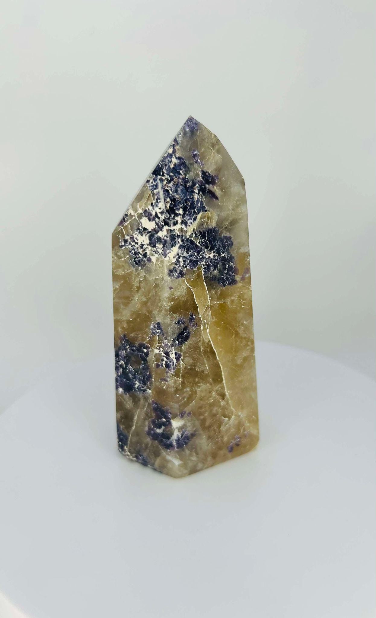 Citrine Lepidolite Crystal Point Solar Plexus Third Eye Meditation Feng Shui Libra Crystal Home Warming Student Teacher Baby Shower Gift