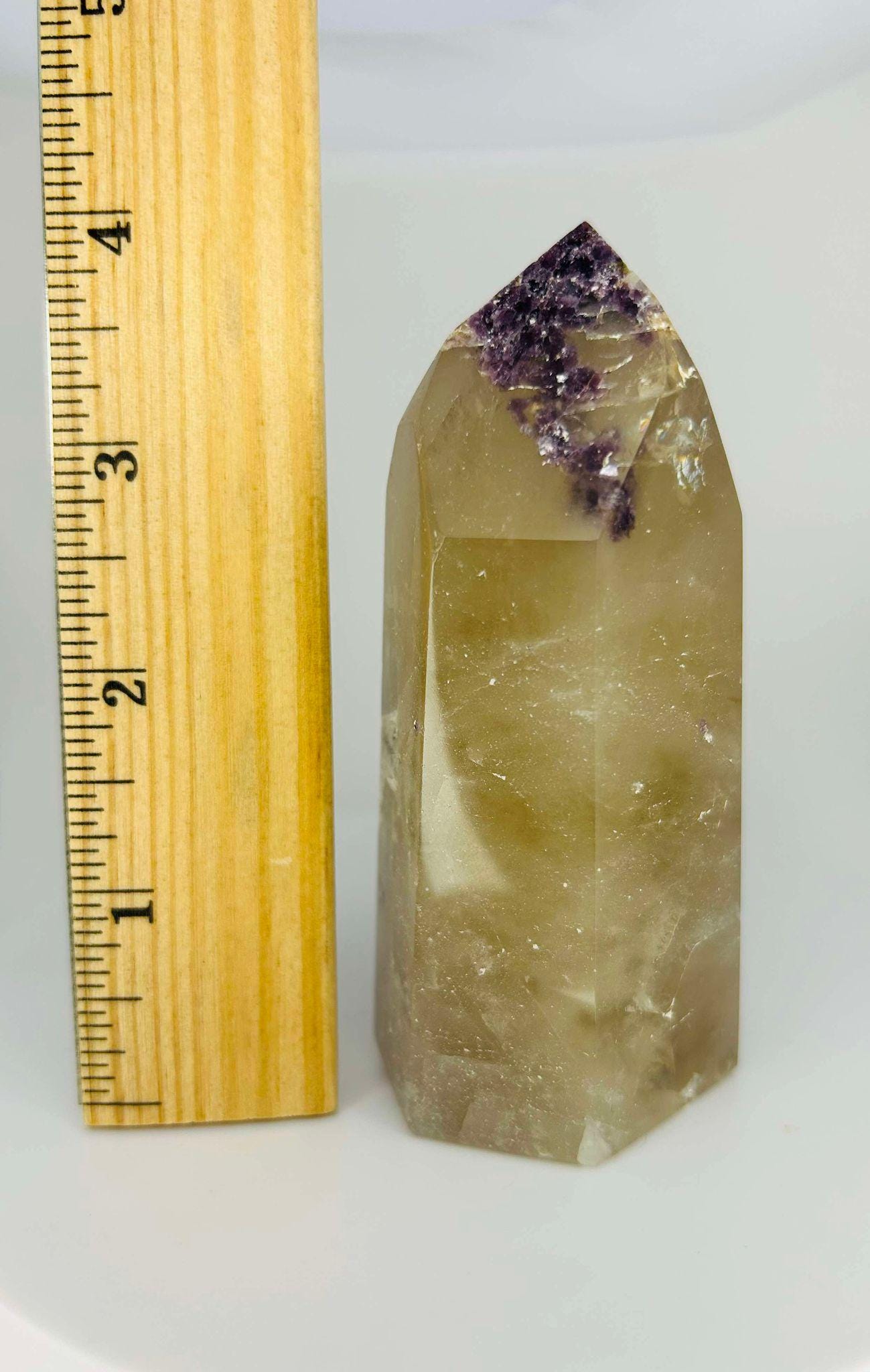 Citrine Lepidolite Crystal Point Solar Plexus Third Eye Meditation Feng Shui Libra Crystal Home Warming Student Teacher Baby Shower Gift