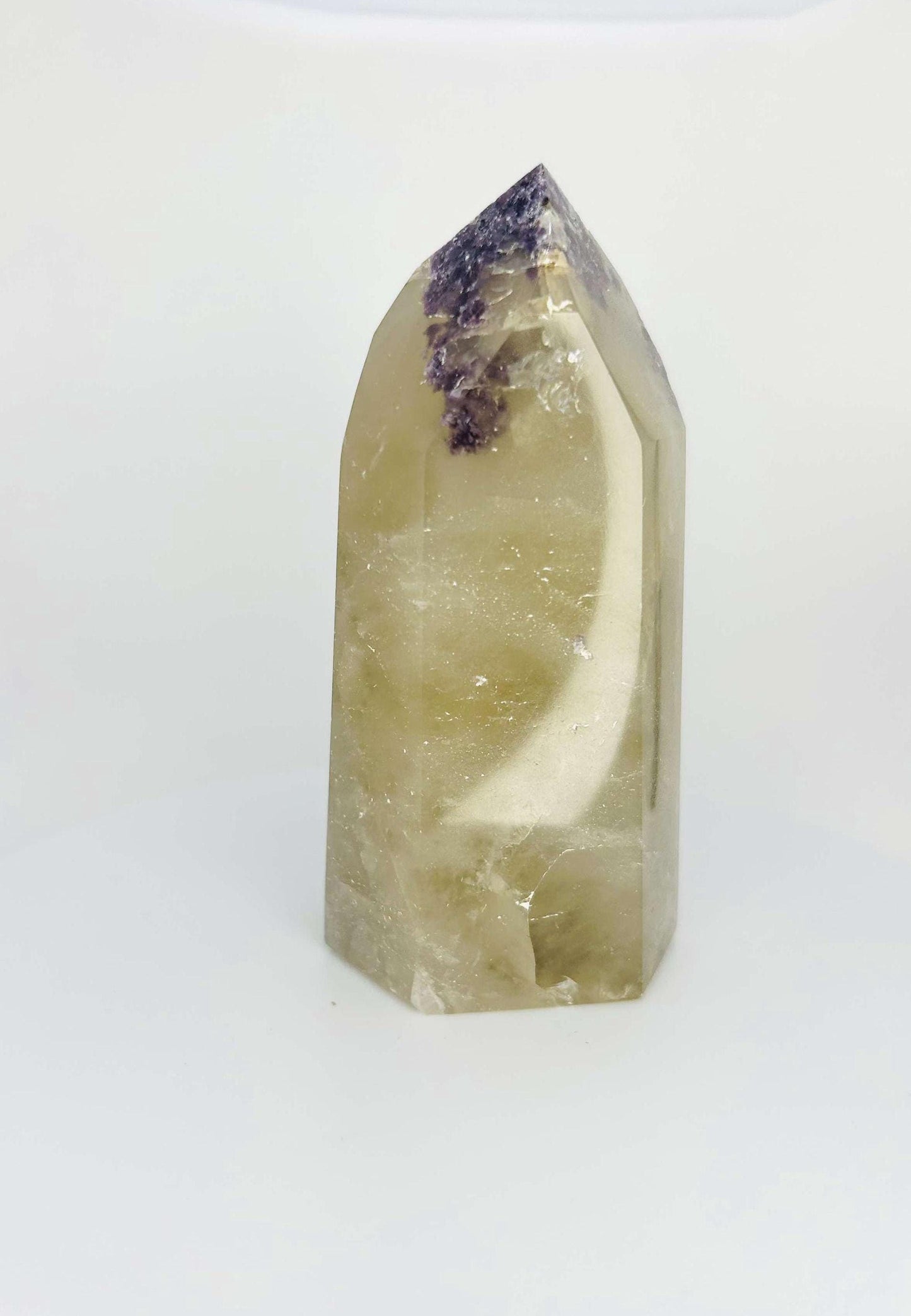 Citrine Lepidolite Crystal Point Solar Plexus Third Eye Meditation Feng Shui Libra Crystal Home Warming Student Teacher Baby Shower Gift