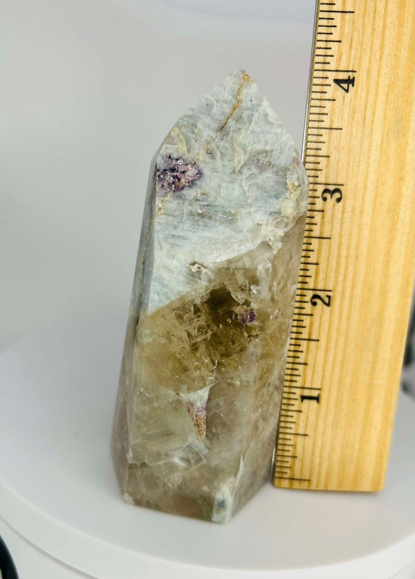 Citrine Lepidolite Crystal Point Solar Plexus Third Eye Meditation Feng Shui Libra Crystal Home Warming Student Teacher Baby Shower Gift
