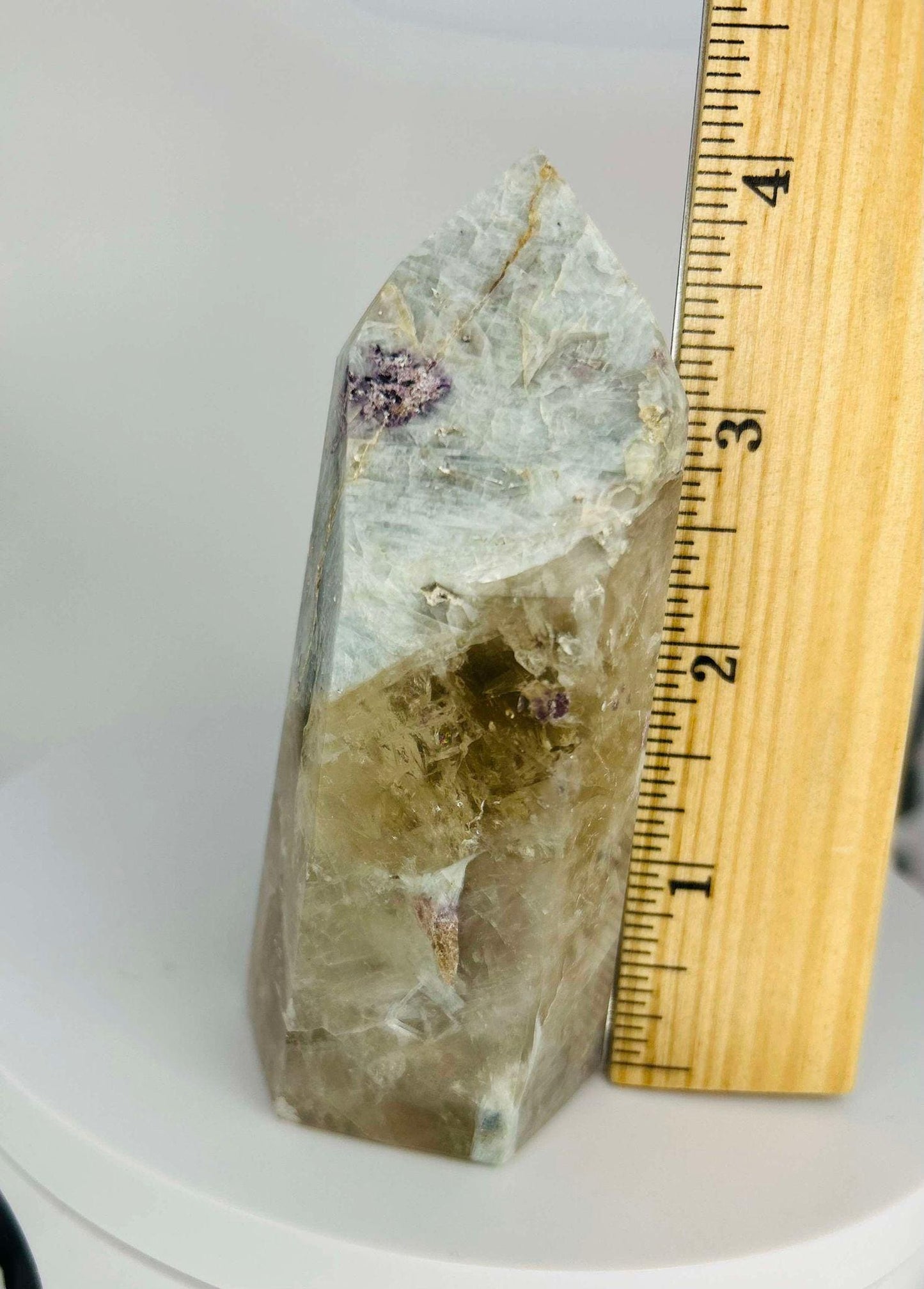 Citrine Lepidolite Crystal Point Solar Plexus Third Eye Meditation Feng Shui Libra Crystal Home Warming Student Teacher Baby Shower Gift