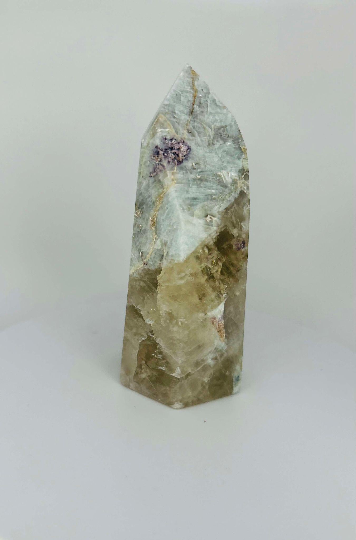 Citrine Lepidolite Crystal Point Solar Plexus Third Eye Meditation Feng Shui Libra Crystal Home Warming Student Teacher Baby Shower Gift
