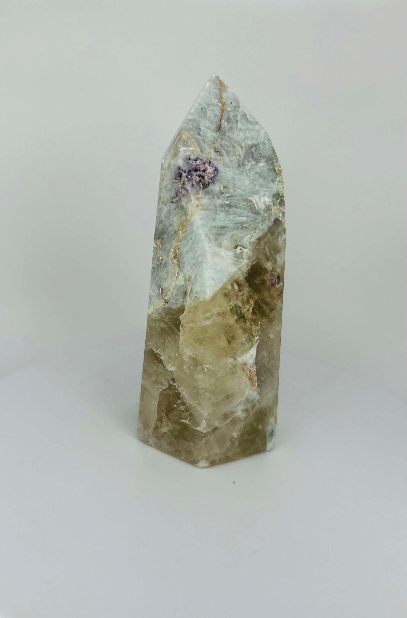 Citrine Lepidolite Crystal Point Solar Plexus Third Eye Meditation Feng Shui Libra Crystal Home Warming Student Teacher Baby Shower Gift
