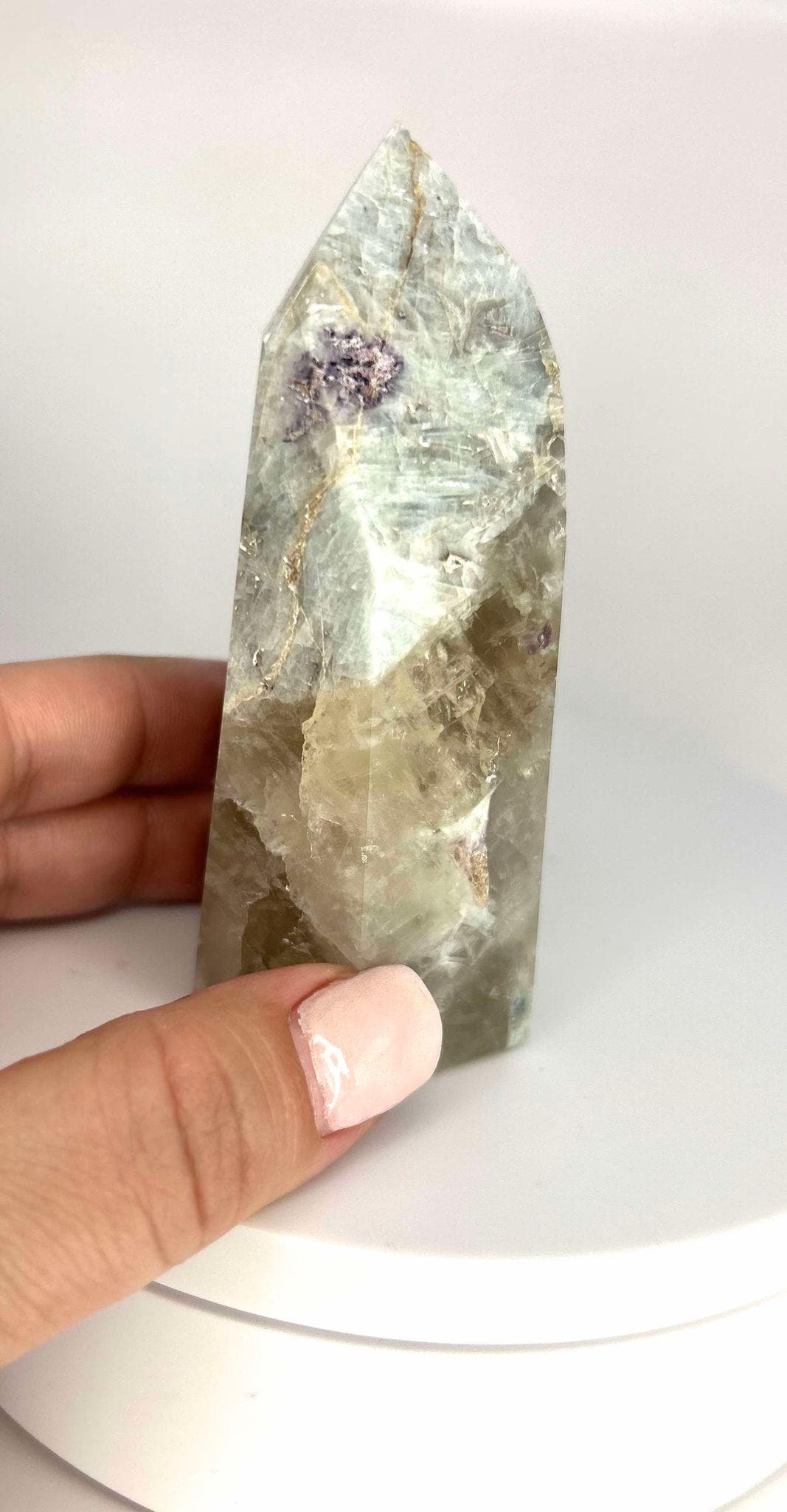 Citrine Lepidolite Crystal Point Solar Plexus Third Eye Meditation Feng Shui Libra Crystal Home Warming Student Teacher Baby Shower Gift