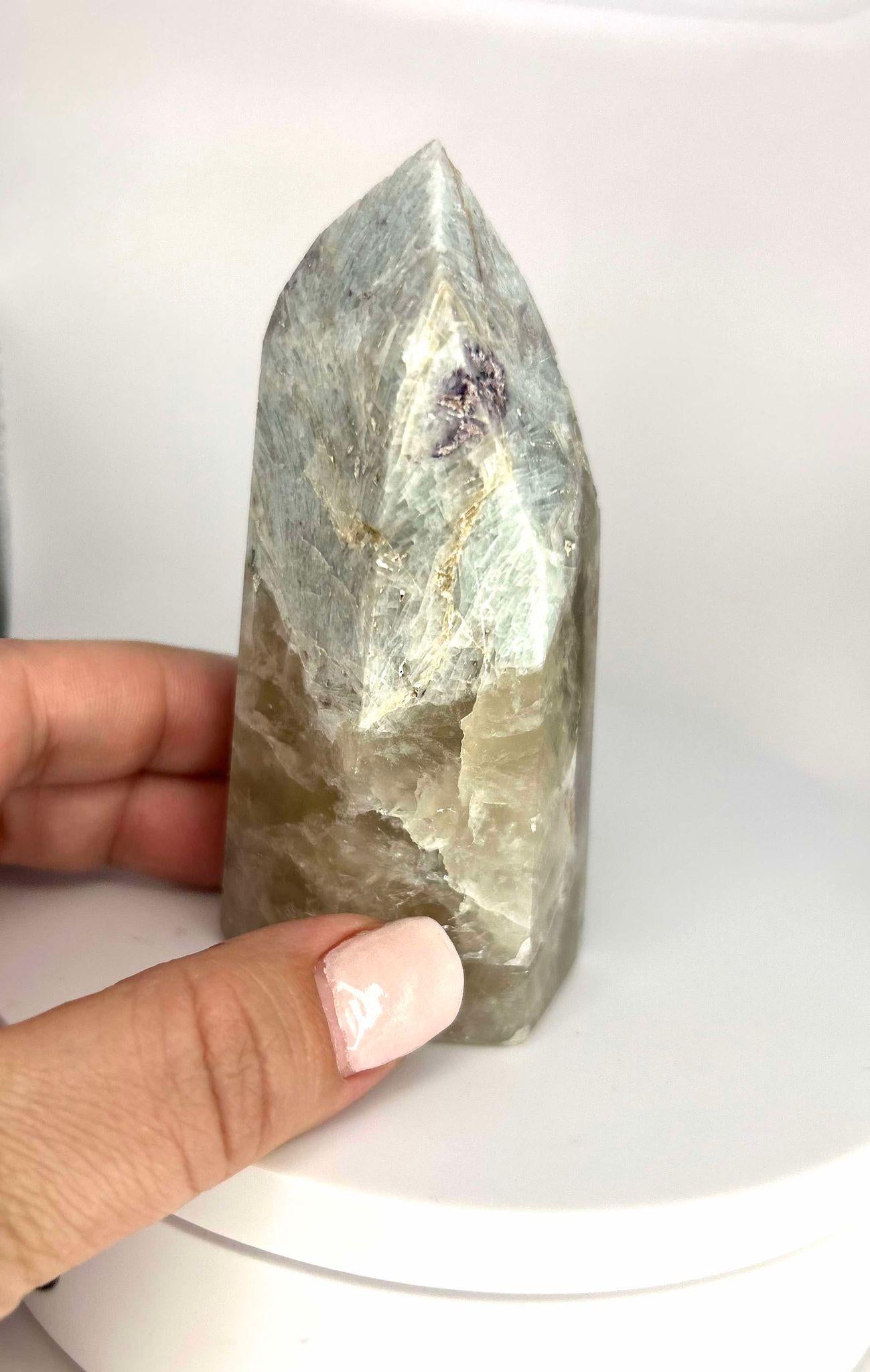 Citrine Lepidolite Crystal Point Solar Plexus Third Eye Meditation Feng Shui Libra Crystal Home Warming Student Teacher Baby Shower Gift