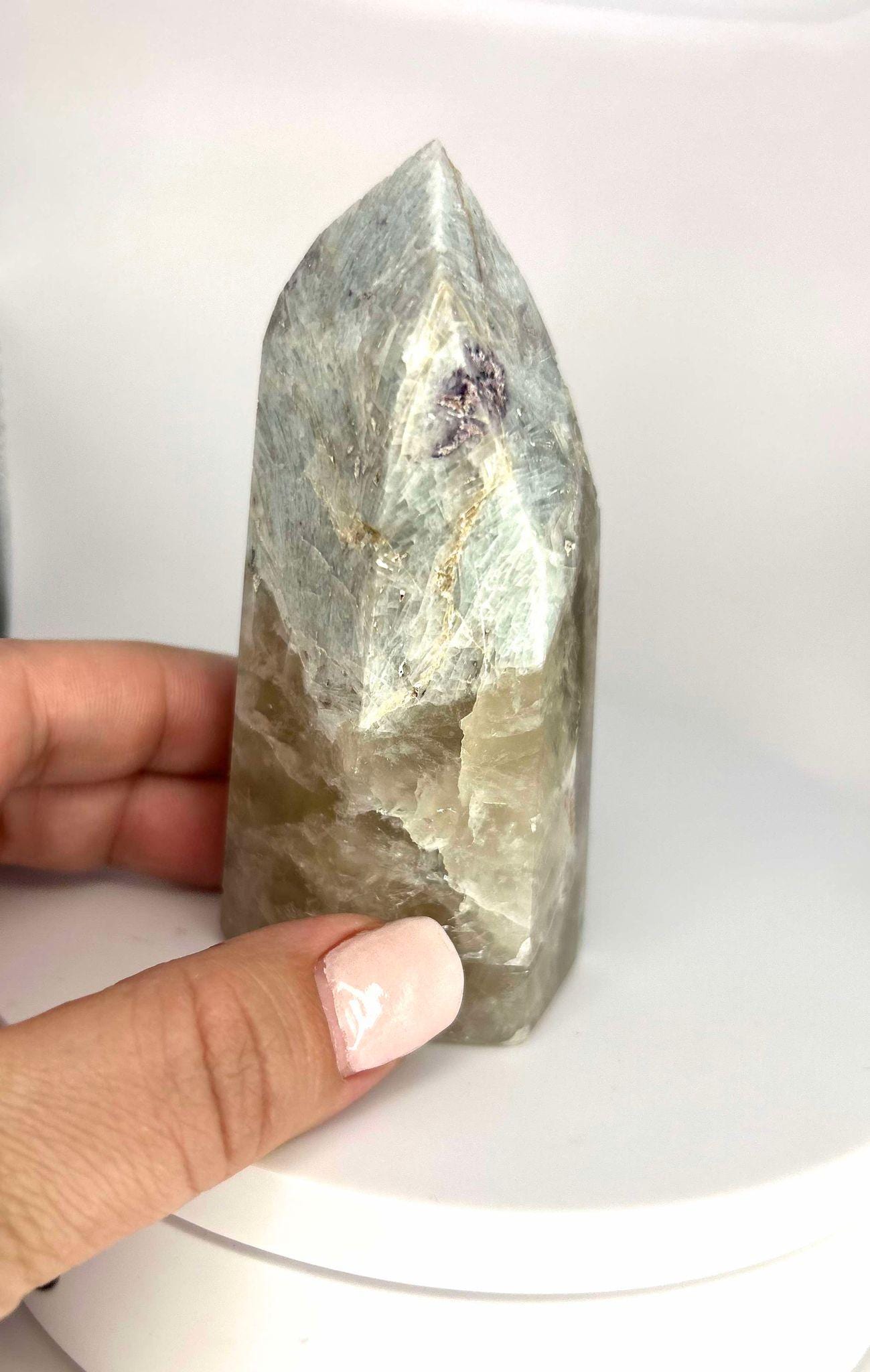 Citrine Lepidolite Crystal Point Solar Plexus Third Eye Meditation Feng Shui Libra Crystal Home Warming Student Teacher Baby Shower Gift