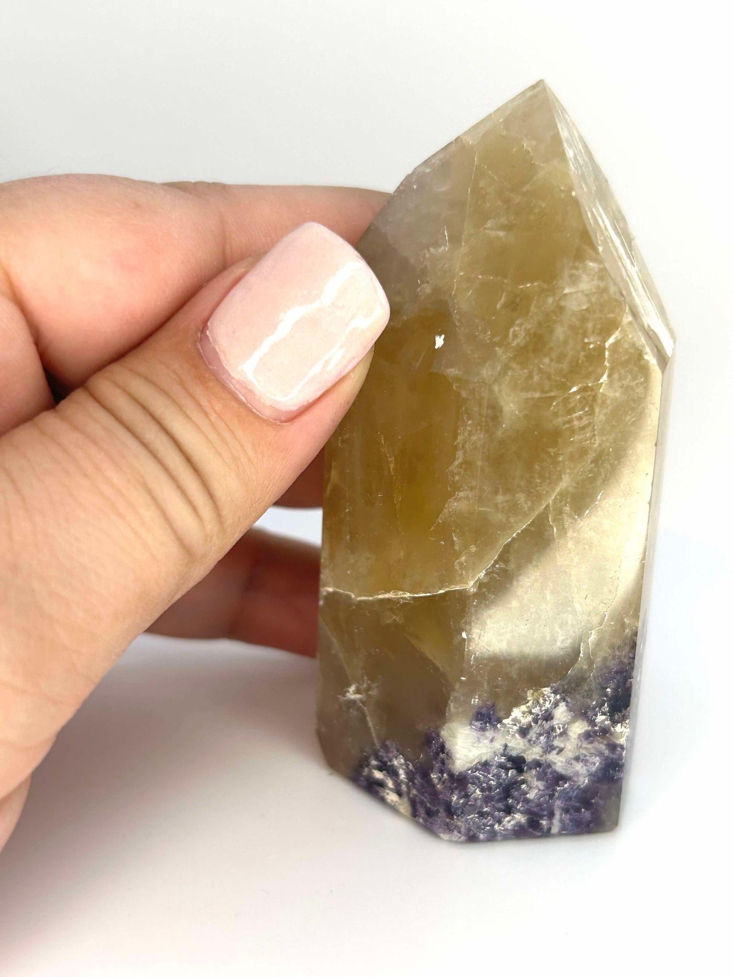 Citrine Lepidolite Crystal Point Solar Plexus Third Eye Meditation Feng Shui Libra Crystal Home Warming Student Teacher Baby Shower Gift