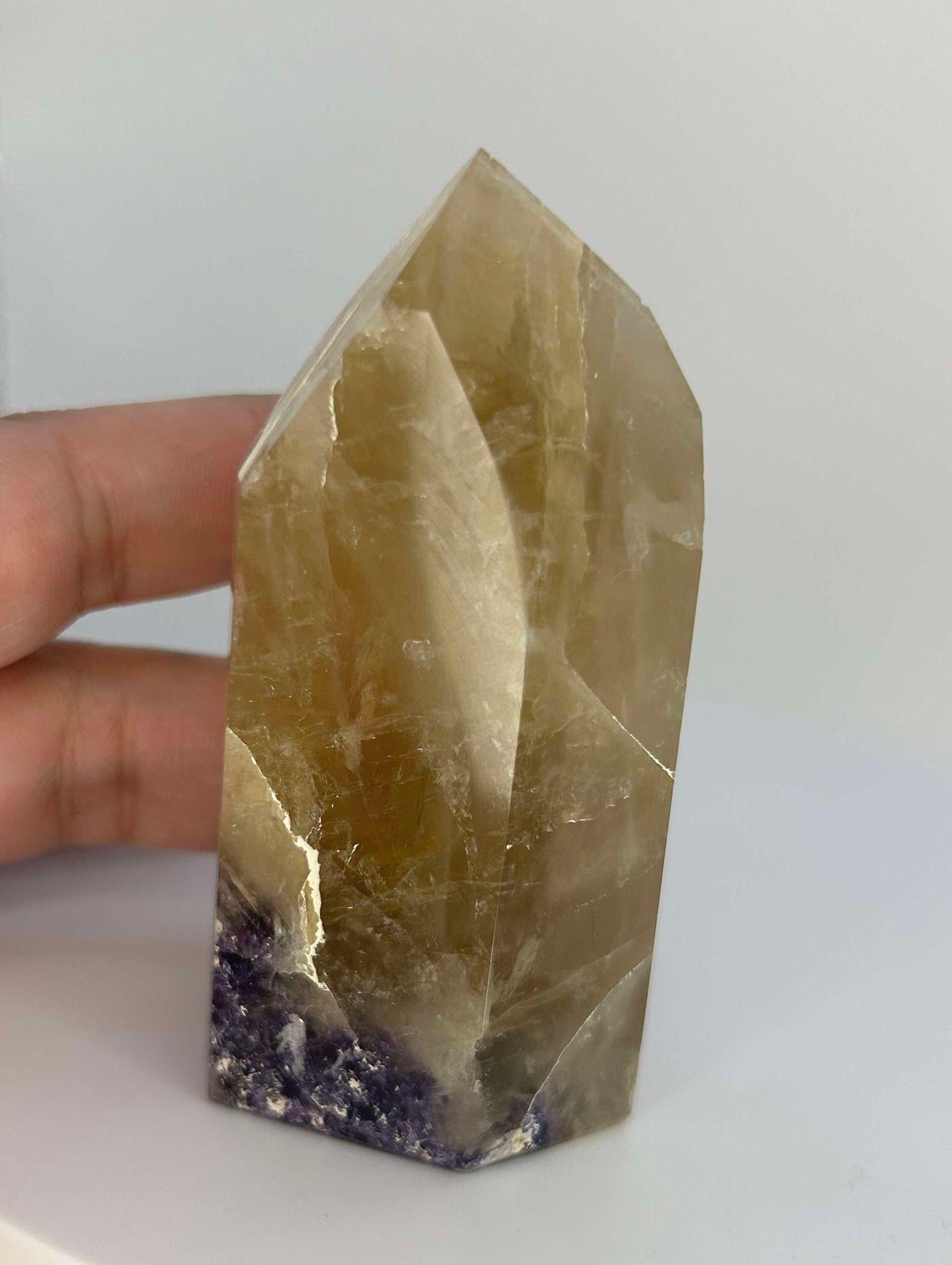 Citrine Lepidolite Crystal Point Solar Plexus Third Eye Meditation Feng Shui Libra Crystal Home Warming Student Teacher Baby Shower Gift