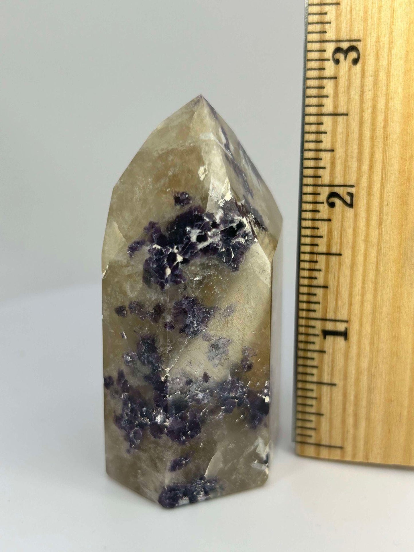 Citrine Lepidolite Crystal Point Solar Plexus Third Eye Meditation Feng Shui Libra Crystal Home Warming Student Teacher Baby Shower Gift