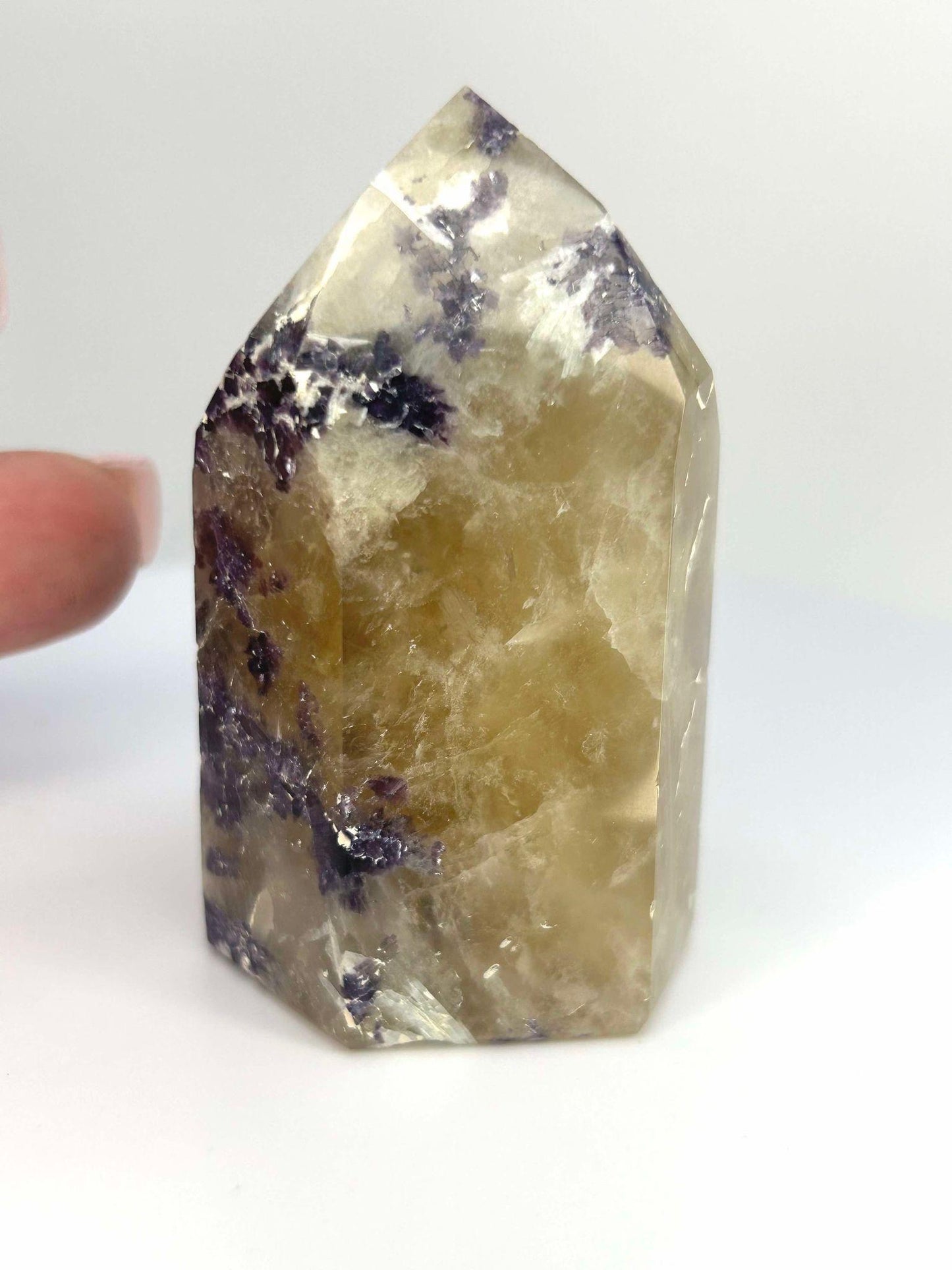 Citrine Lepidolite Crystal Point Solar Plexus Third Eye Meditation Feng Shui Libra Crystal Home Warming Student Teacher Baby Shower Gift
