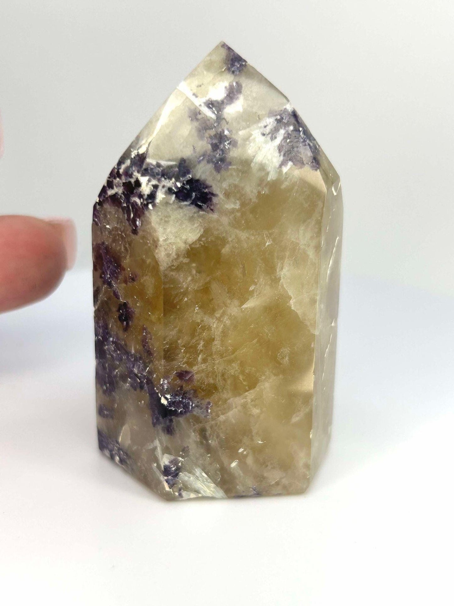 Citrine Lepidolite Crystal Point Solar Plexus Third Eye Meditation Feng Shui Libra Crystal Home Warming Student Teacher Baby Shower Gift