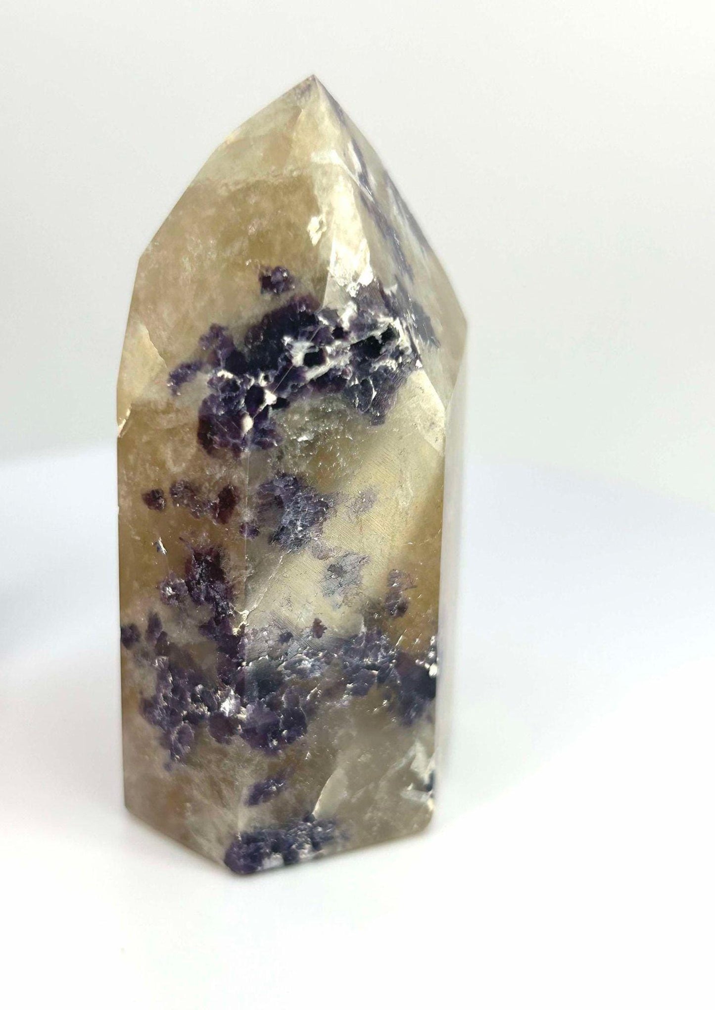 Citrine Lepidolite Crystal Point Solar Plexus Third Eye Meditation Feng Shui Libra Crystal Home Warming Student Teacher Baby Shower Gift