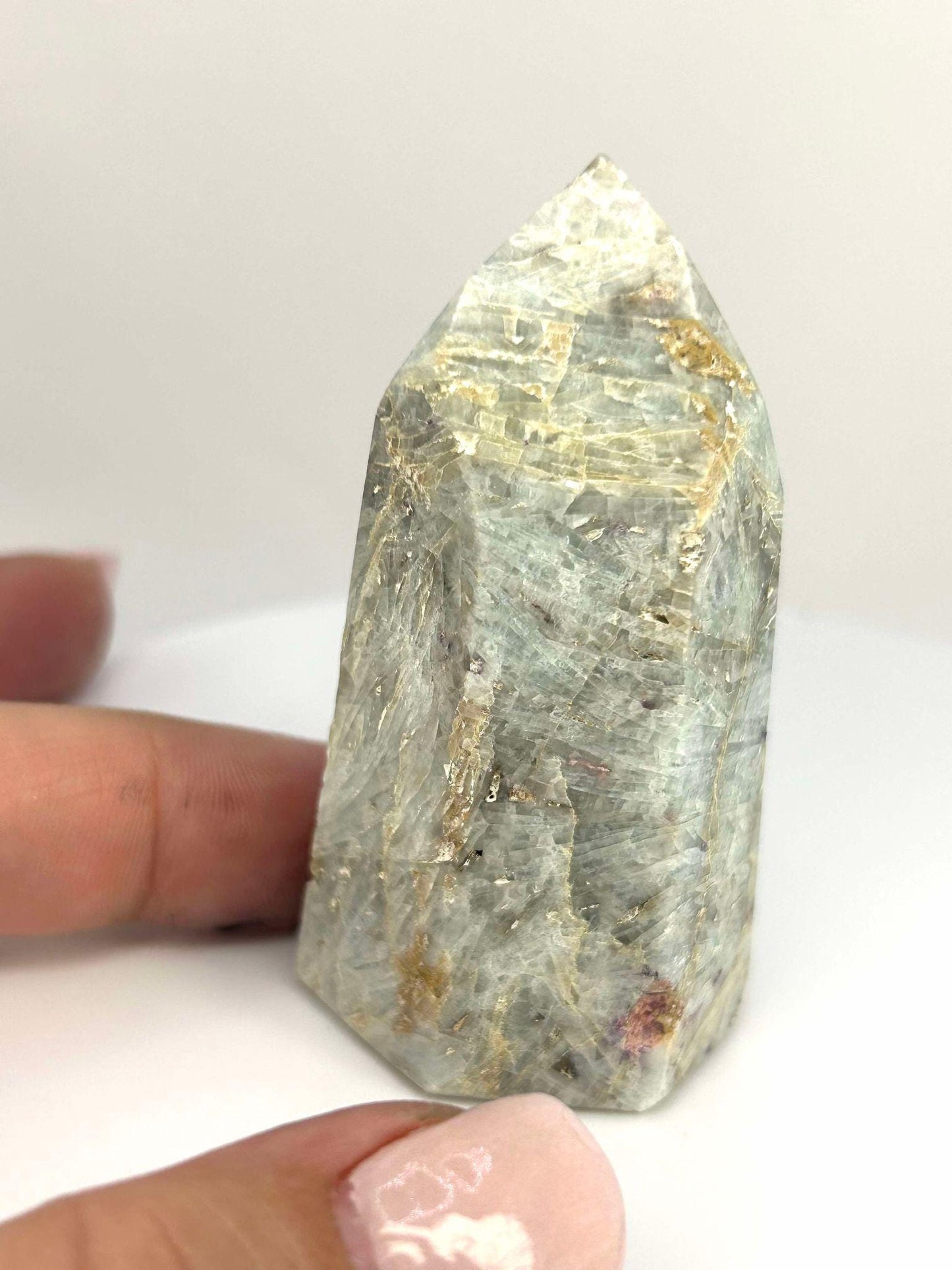 Citrine Lepidolite Crystal Point Solar Plexus Third Eye Meditation Feng Shui Libra Crystal Home Warming Student Teacher Baby Shower Gift