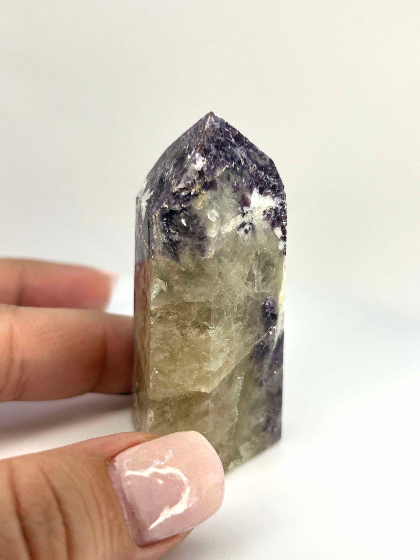 Citrine Lepidolite Crystal Point Solar Plexus Third Eye Meditation Feng Shui Libra Crystal Home Warming Student Teacher Baby Shower Gift