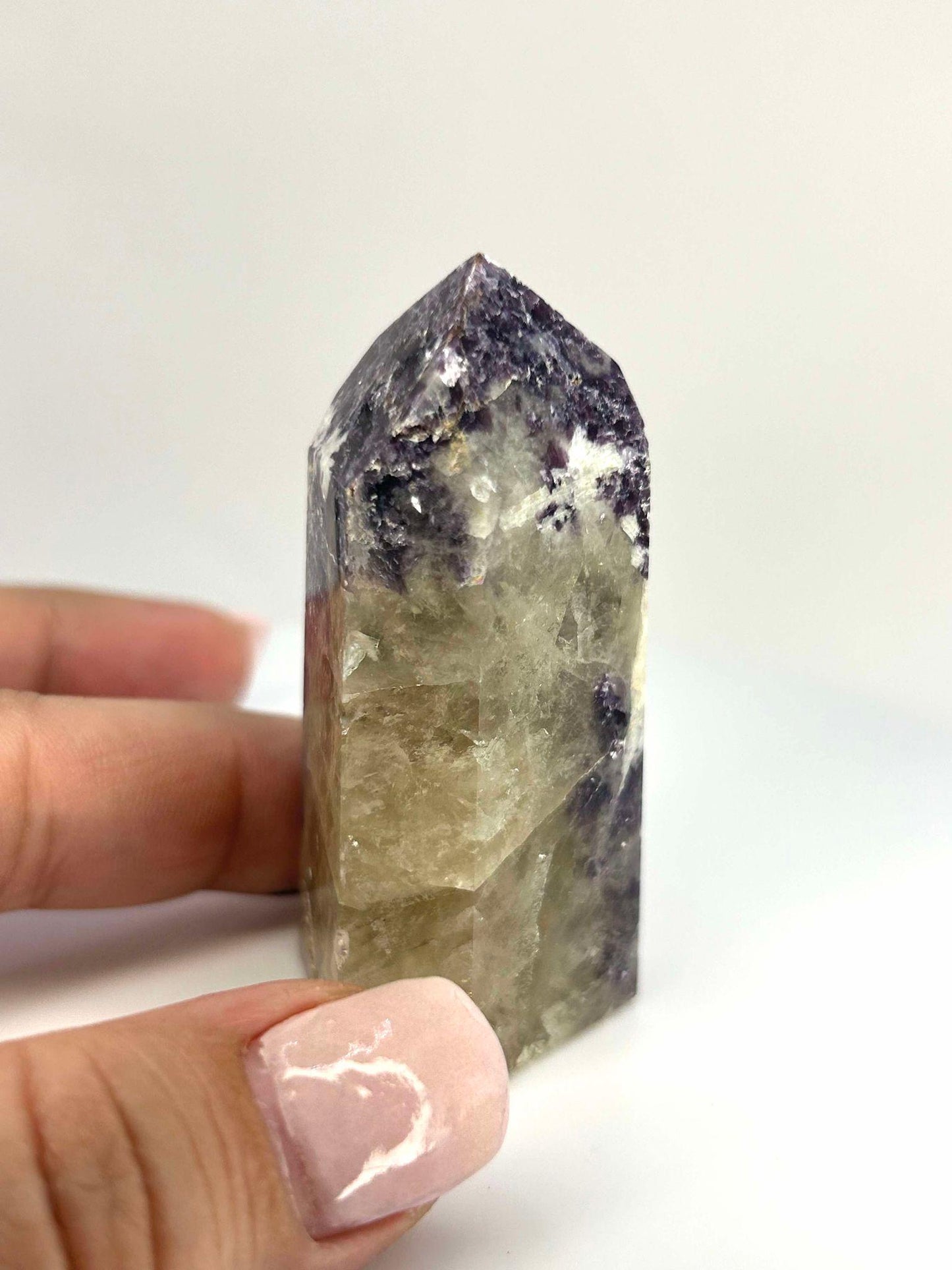 Citrine Lepidolite Crystal Point Solar Plexus Third Eye Meditation Feng Shui Libra Crystal Home Warming Student Teacher Baby Shower Gift