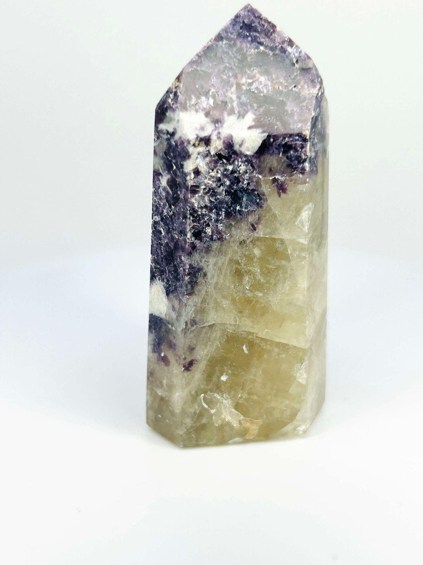 Citrine Lepidolite Crystal Point Solar Plexus Third Eye Meditation Feng Shui Libra Crystal Home Warming Student Teacher Baby Shower Gift