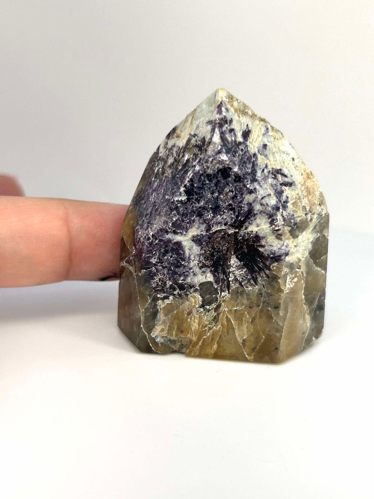 Citrine Lepidolite Crystal Point Solar Plexus Third Eye Meditation Feng Shui Libra Crystal Home Warming Student Teacher Baby Shower Gift