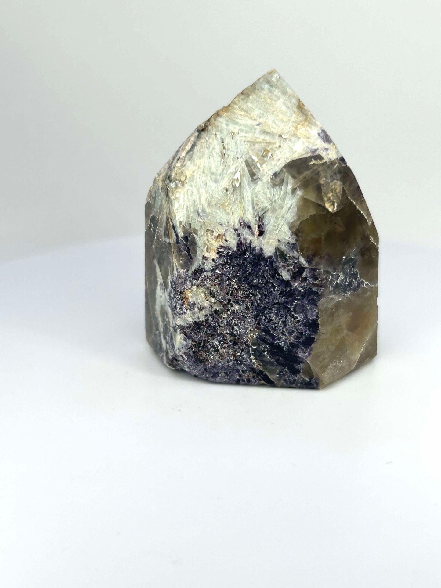 Citrine Lepidolite Crystal Point Solar Plexus Third Eye Meditation Feng Shui Libra Crystal Home Warming Student Teacher Baby Shower Gift