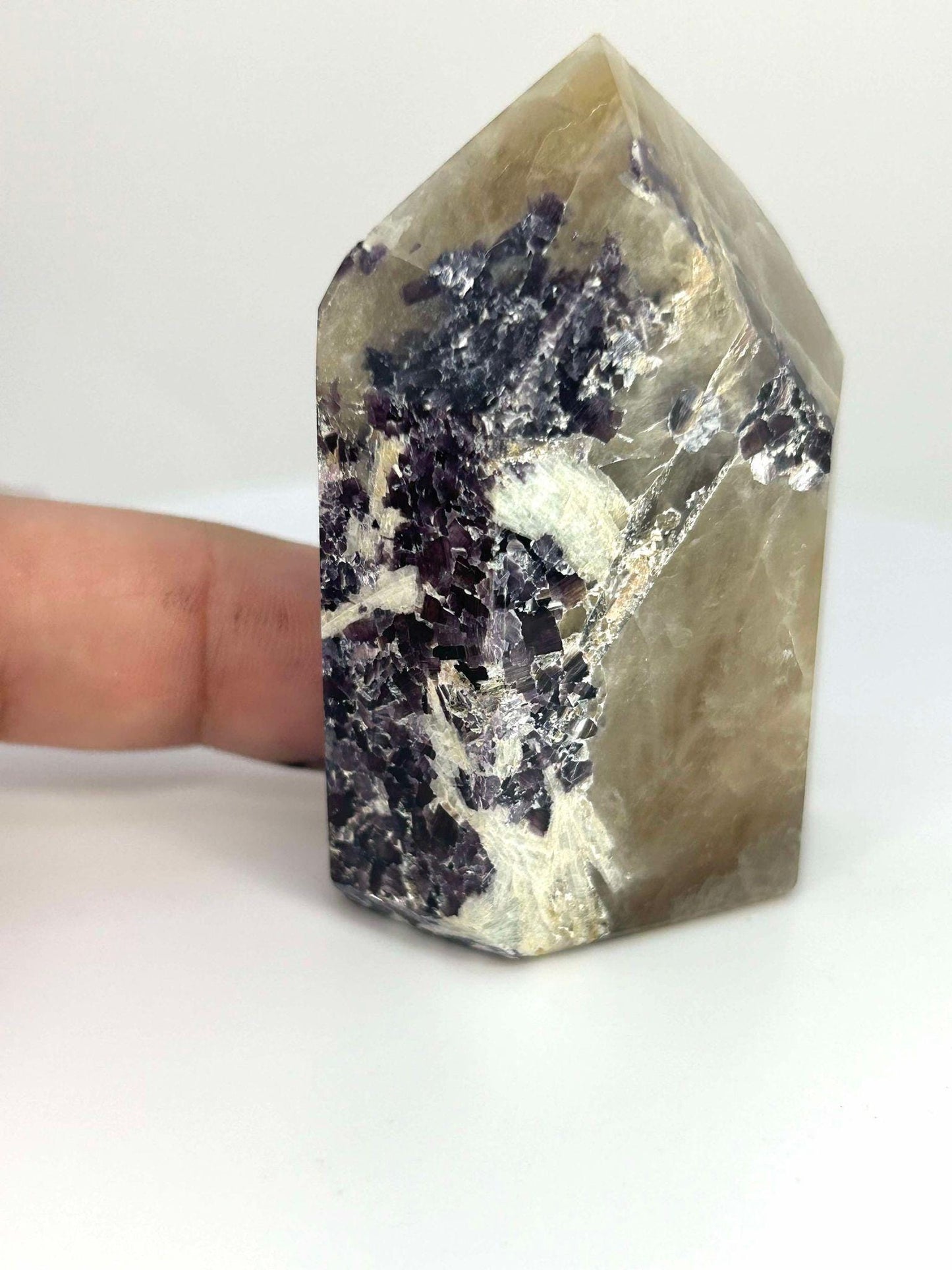 Citrine Lepidolite Crystal Point Solar Plexus Third Eye Meditation Feng Shui Libra Crystal Home Warming Student Teacher Baby Shower Gift