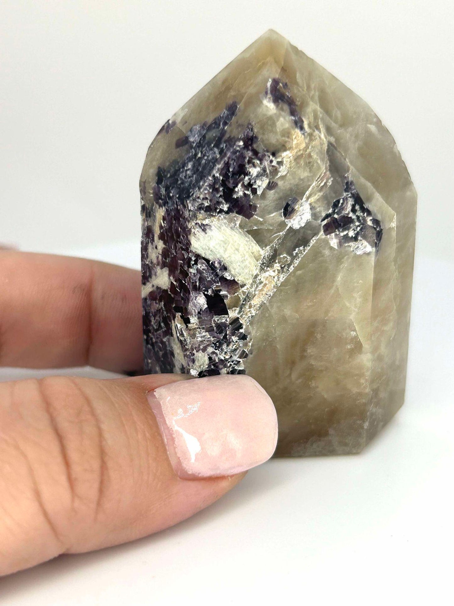 Citrine Lepidolite Crystal Point Solar Plexus Third Eye Meditation Feng Shui Libra Crystal Home Warming Student Teacher Baby Shower Gift