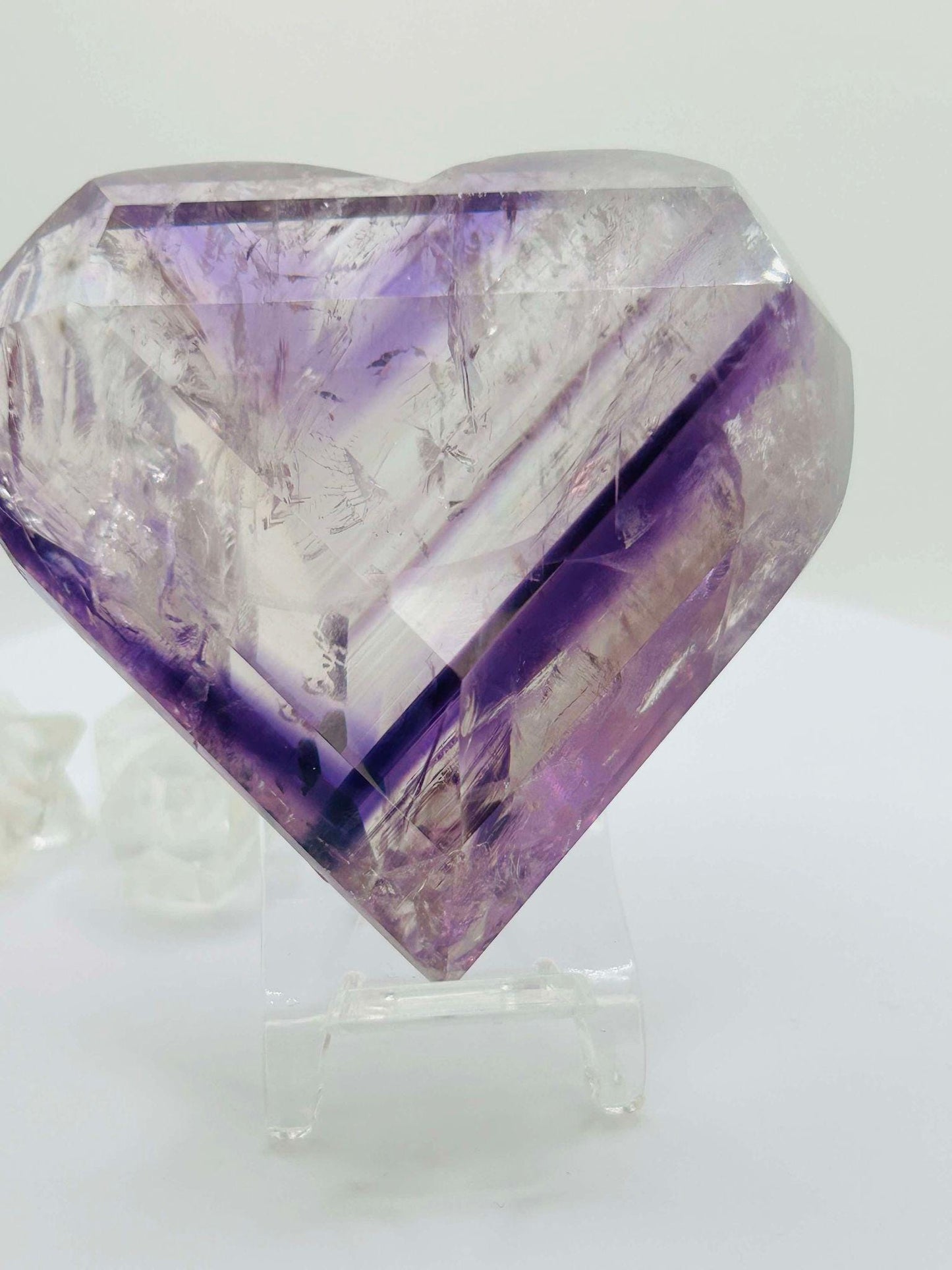 Amethyst Panthom Heart Crystal Crown Chakra Meditation Altar Room Decor Crystal Anniversary Gift February Birthday Crystal Best Friend Gift