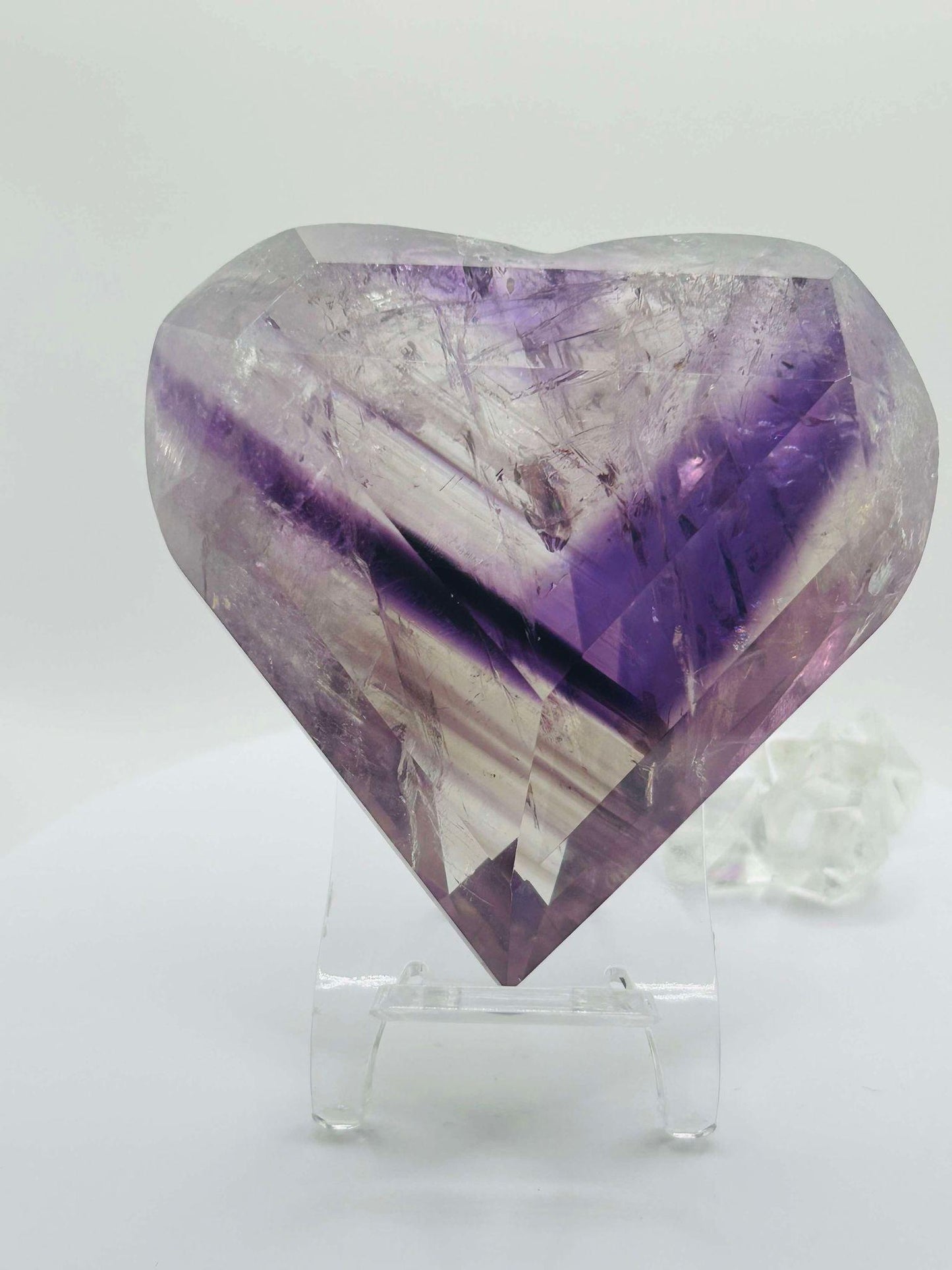 Amethyst Panthom Heart Crystal Crown Chakra Meditation Altar Room Decor Crystal Anniversary Gift February Birthday Crystal Best Friend Gift
