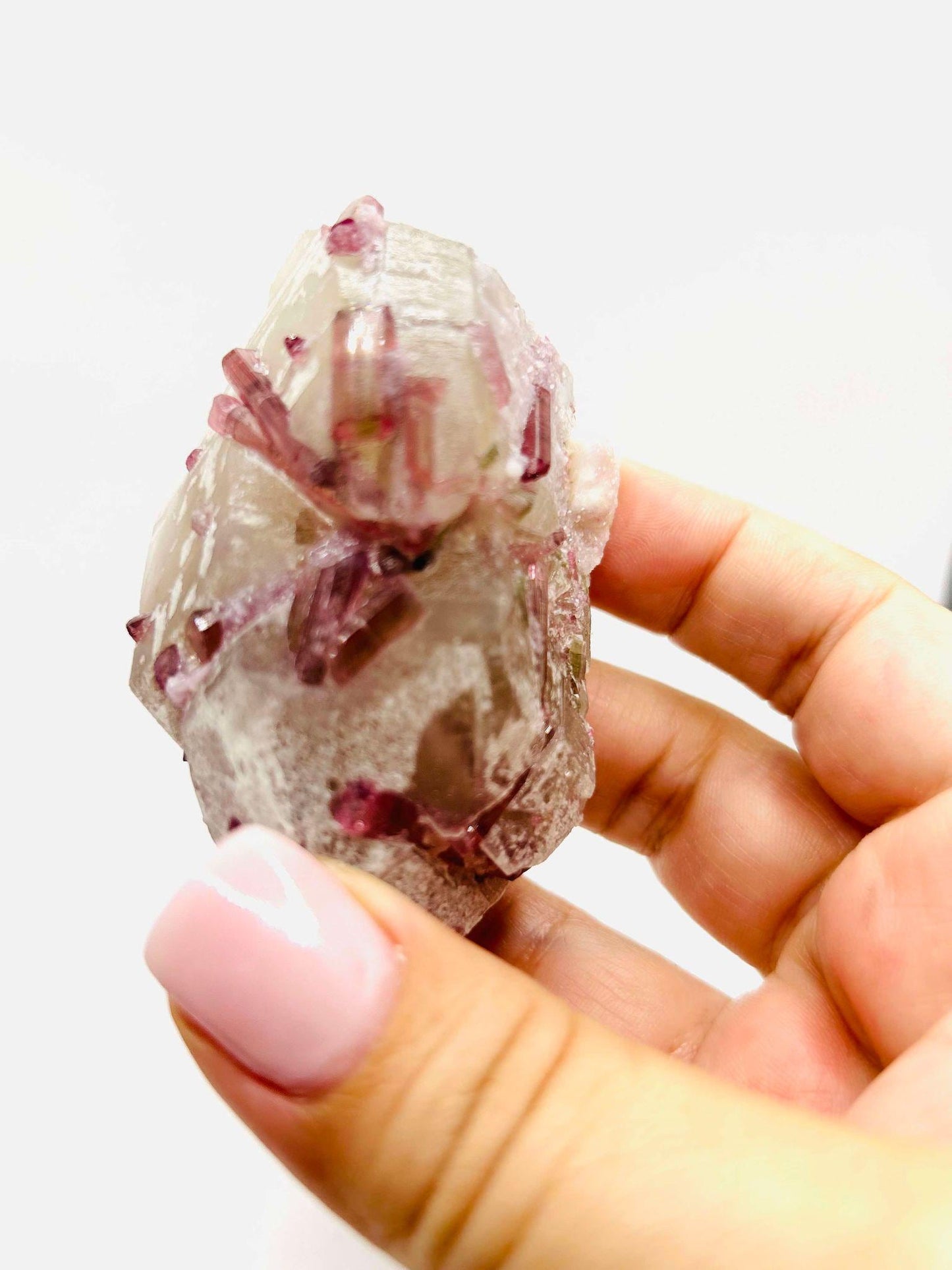 Citrine Pink Tourmaline Feng Shui Solar Plexus Heart Chakra Collector Piece October Crystal Breakup Gift Home decor New beginning New love