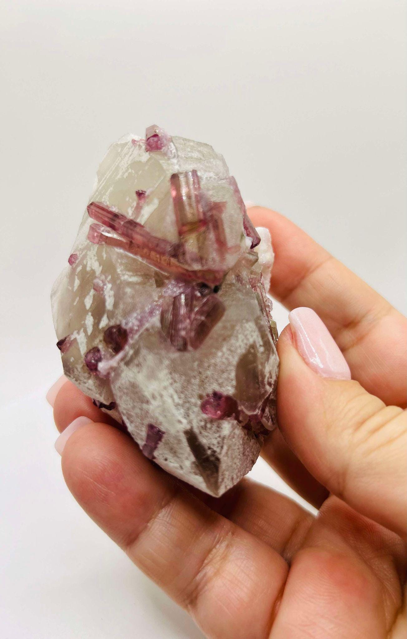 Citrine Pink Tourmaline Feng Shui Solar Plexus Heart Chakra Collector Piece October Crystal Breakup Gift Home decor New beginning New love
