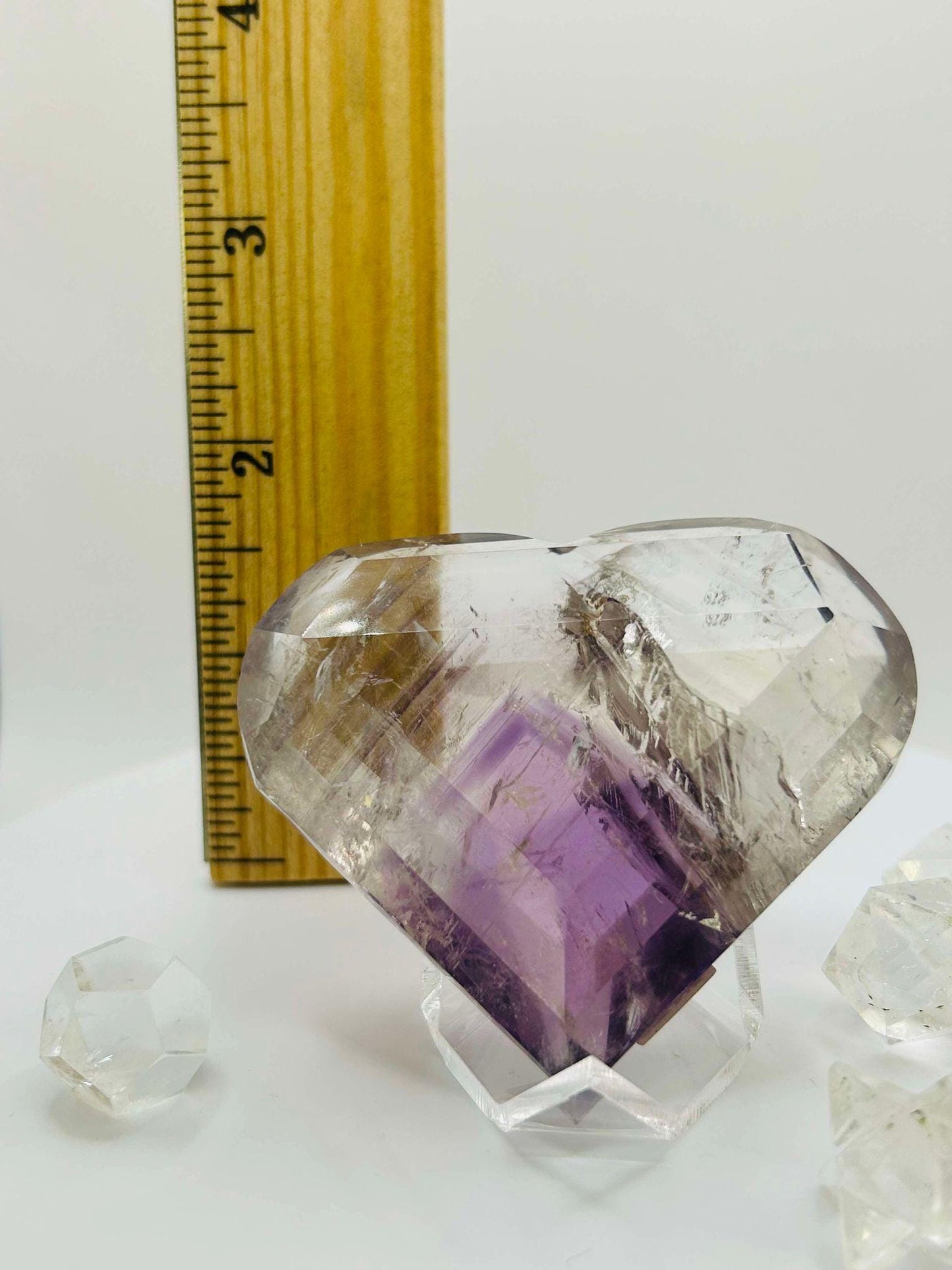 Amethyst Panthom Heart Crystal Crown Chakra Meditation Altar Room Decor Crystal Anniversary Gift February Birthday Crystal Best Friend Gift
