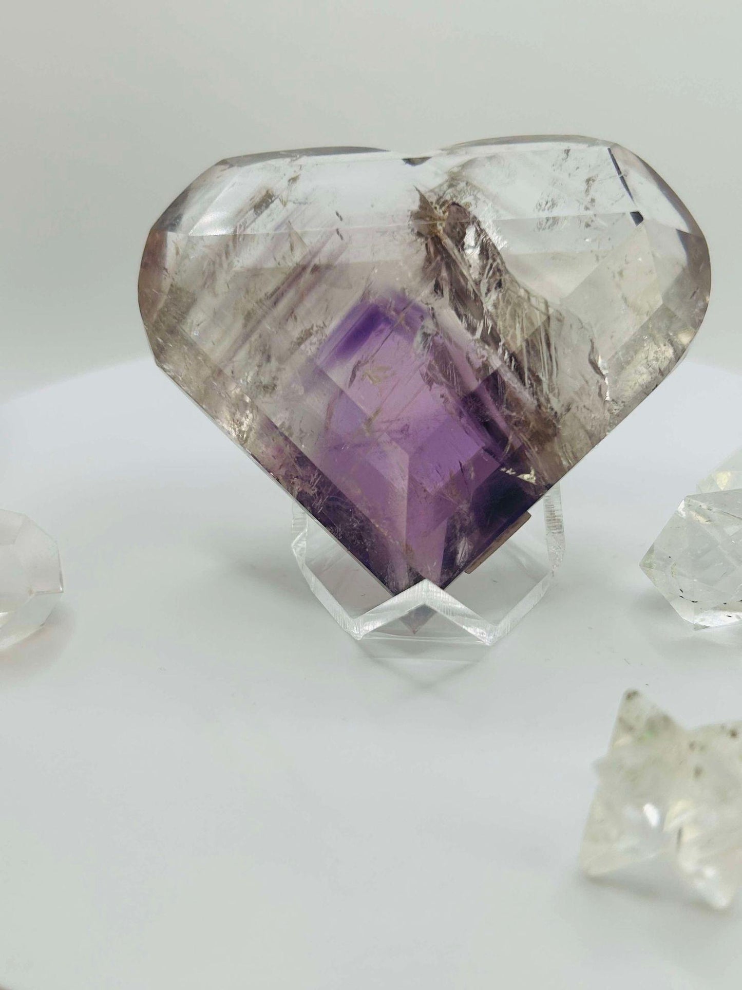 Amethyst Panthom Heart Crystal Crown Chakra Meditation Altar Room Decor Crystal Anniversary Gift February Birthday Crystal Best Friend Gift