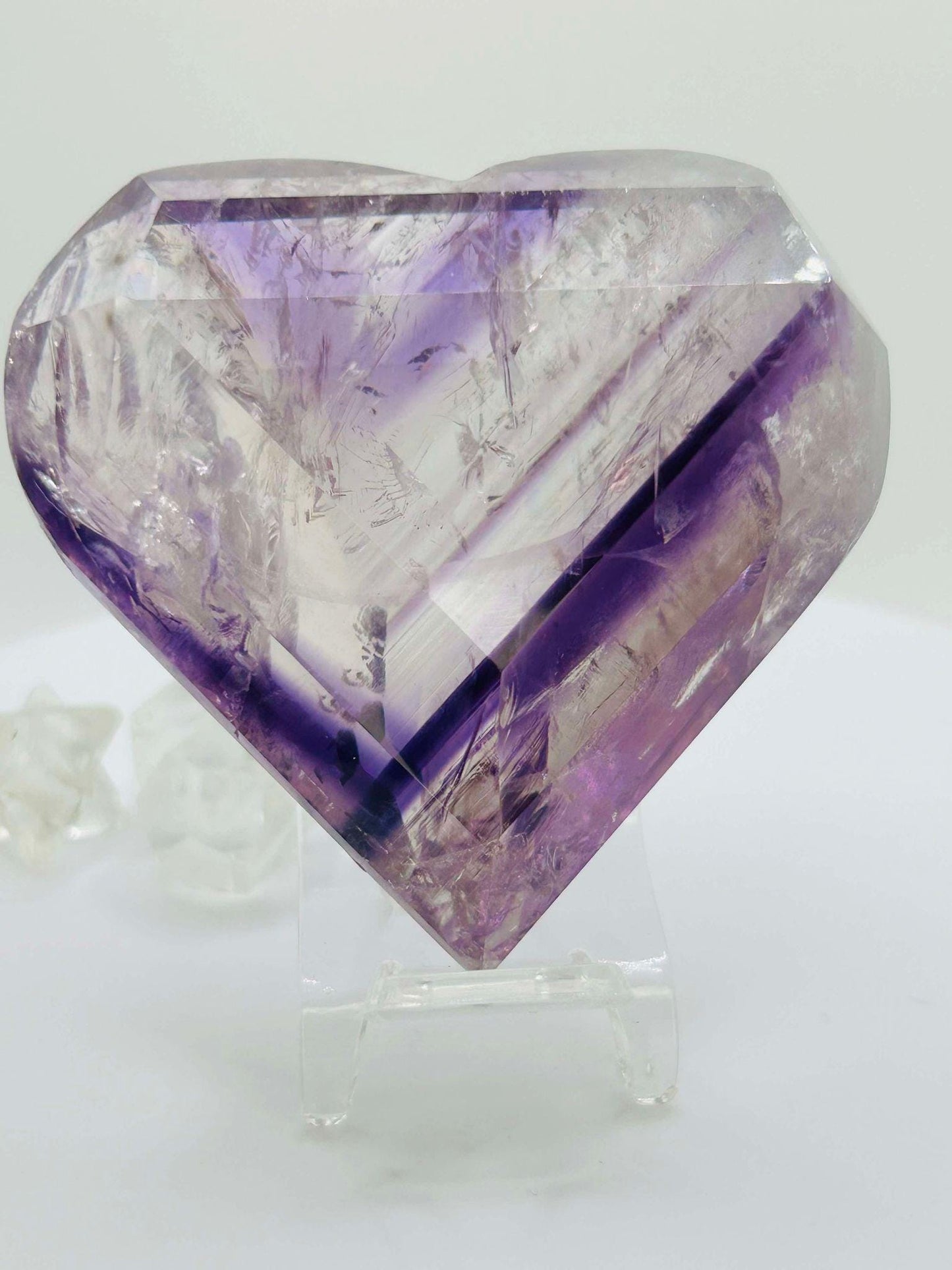 Amethyst Panthom Heart Crystal Crown Chakra Meditation Altar Room Decor Crystal Anniversary Gift February Birthday Crystal Best Friend Gift